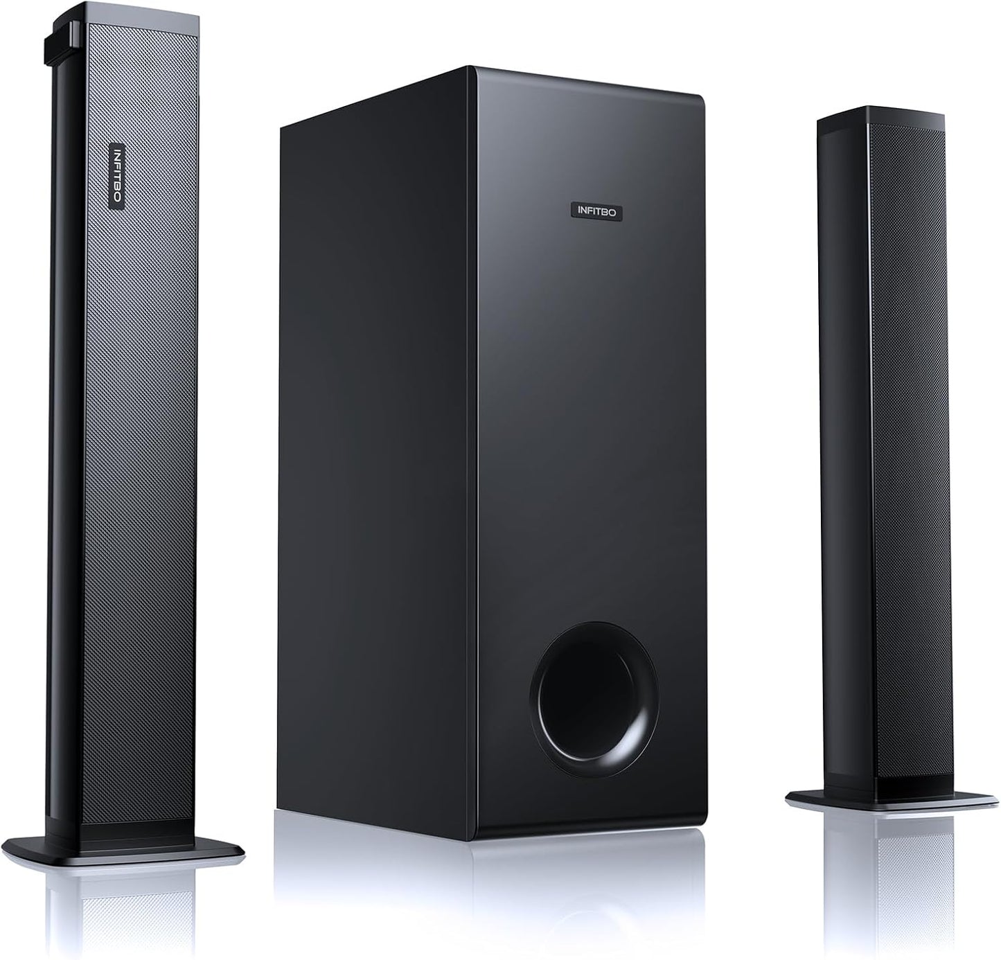 Sound Bar for Smart TV 2.1CH 190W Peak Power Soundbar with Subwoofer Detachable 2-in-1 BT 5.4 Surround Sound System 12L Deep Bass for PC Game with HD-ARC/Opt/USB/AUX Home Theater