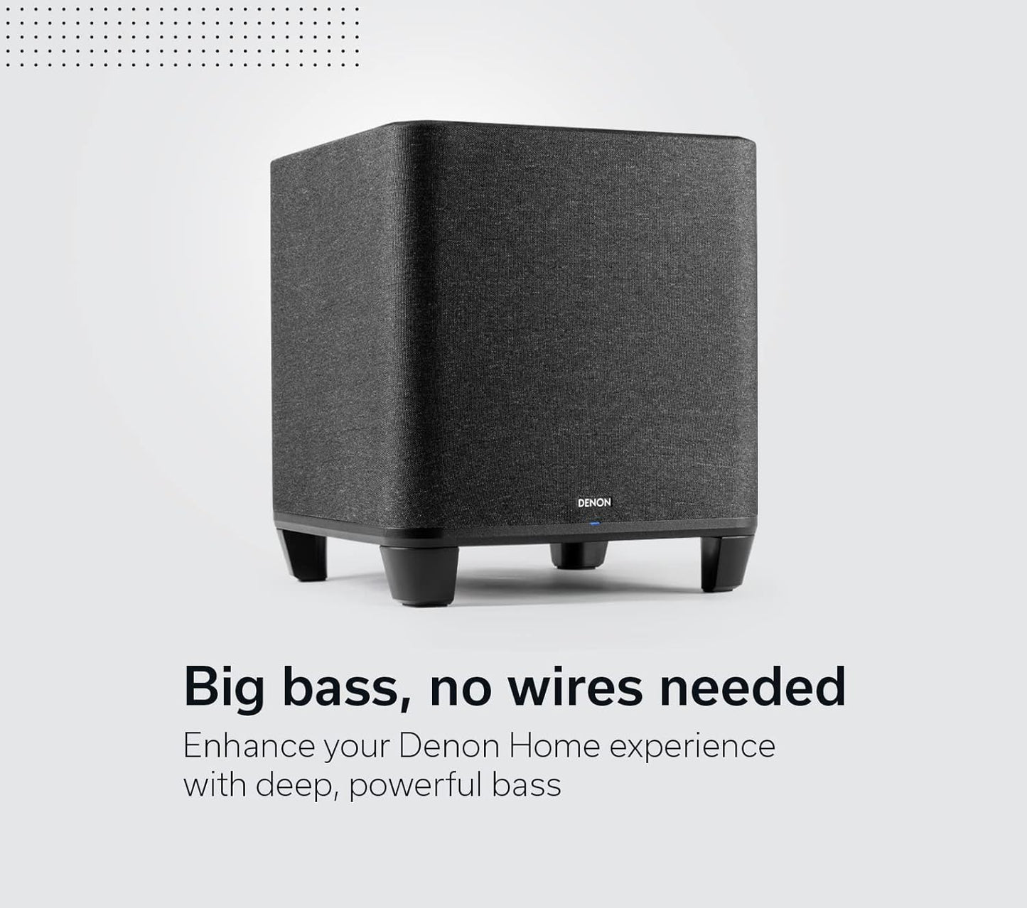Denon Home Subwoofer – Deep, Powerful Bass, 8" Bass-Reflex Woofer, Wireless Streaming, Pair Home 150/250/350 Speakers & Sound Bar, Multi-Room Support, Black
