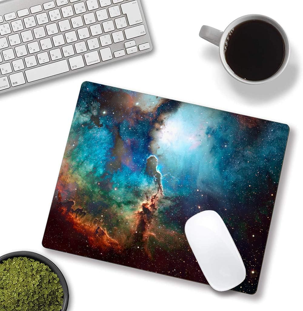 Mouse Pad, Blue Galaxy Mouse Pad, Space Mouse Pad, Gaming Mouse Mat, Square Waterproof Mouse Pad Non-Slip Rubber Base MousePads for Office Home Laptop Travel, 9.5"x7.9"x0.12" Inch