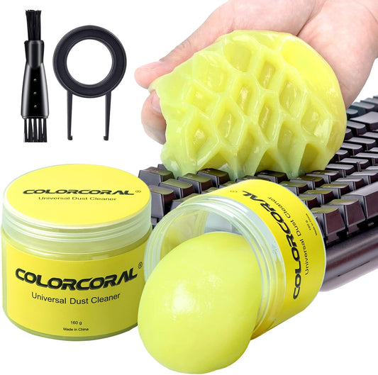 COLORCORAL 2Pack Keyboard Cleaning Gel Set Universal Dust Cleaner for PC Keyboard Cleaning Car Detailing Slime Laptop Dusting Home and Office Electronics Cleaning Kit Computer Cleaning Slime