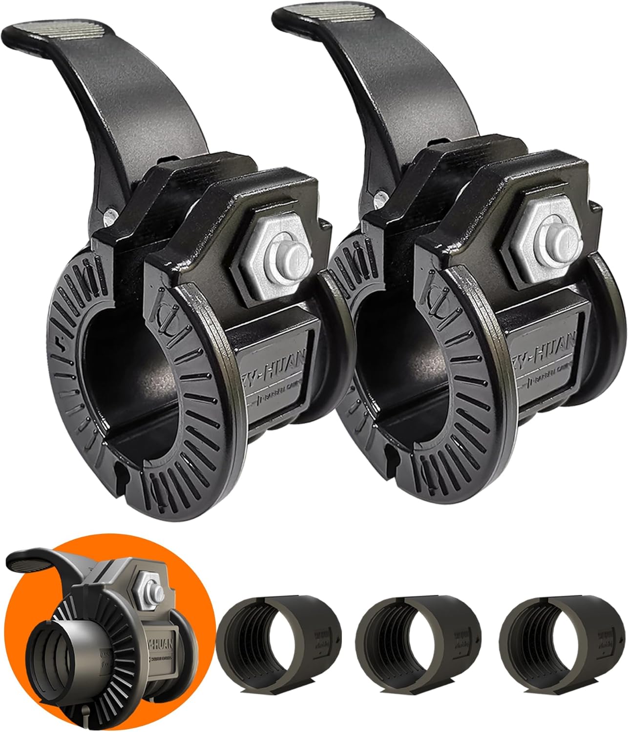 Barbell Clips 1 Inch Quick Release Weight Clamps 0.9-1.18inch Multi-Size Adjustable Olympic Clamps for Bars