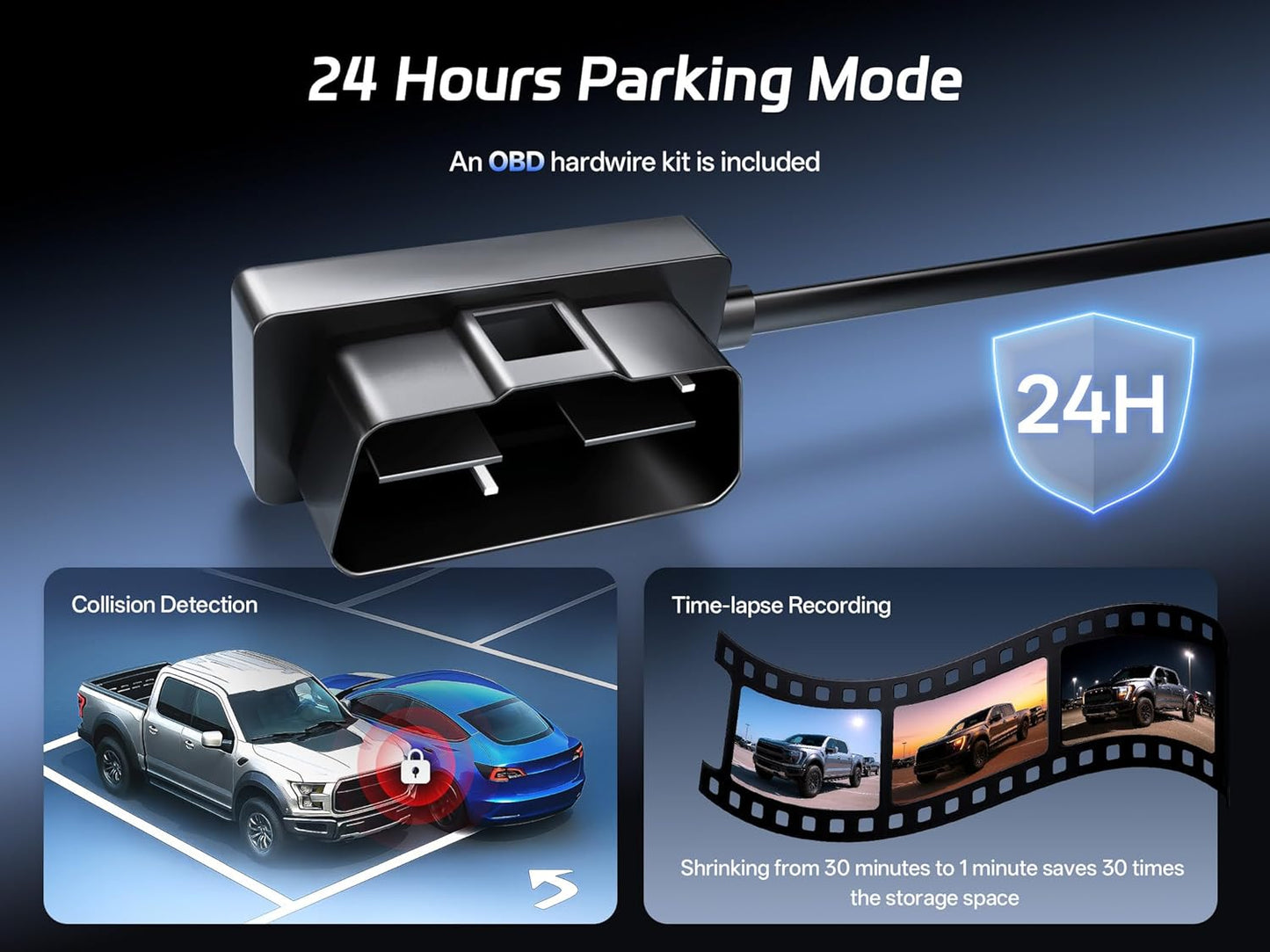 Pelsee 4K+2.5K Mirror Dash Cam with Front Starvis 2 IMX678 & Rear IMX335, 12" Rear View Mirror Camera, Color Night Vision, 5.8GHz WiFi, ADAS & BSD, Included OBD Hardwire Kit, 128GB Card, P12 Pro Max