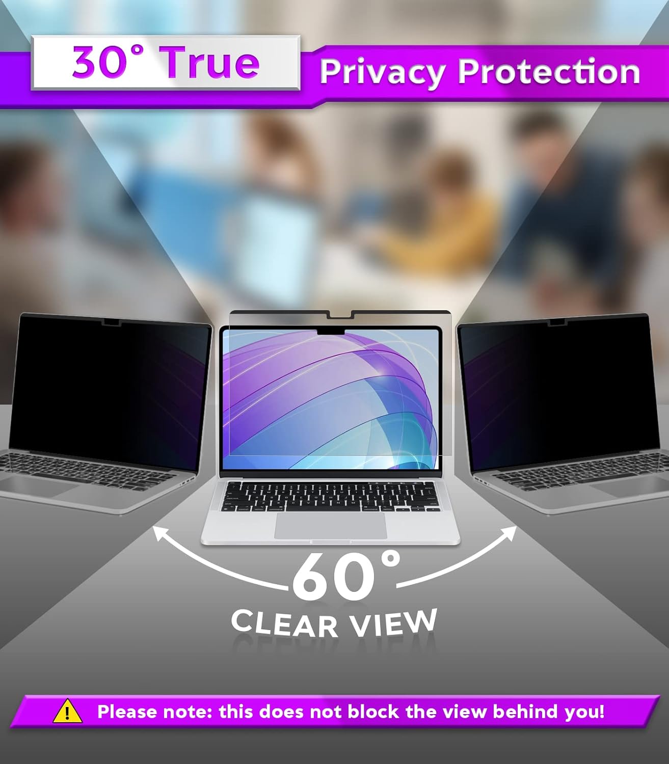 PYS MacBook Air 13.6 Inch Magnetic Privacy Screen for M2 Chip 2022 (A2681) - Removable Anti-Spy Laptop Shield