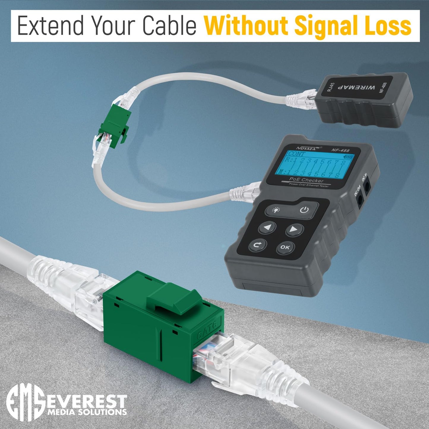 Everest RJ45 CAT6 Keystone Coupler in Green (12-Pack) - RJ45 Coupler - Cat6 Keystone Jacks