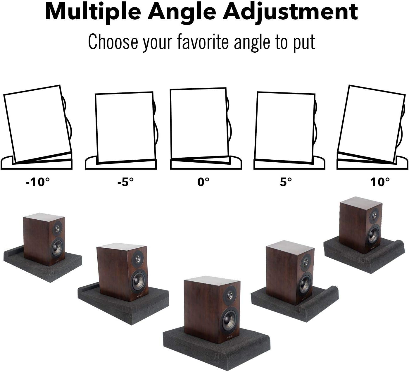 JBER 2 Pack Acoustic Isolation Pads, Studio Monitor Speaker Isolation Foam Pads, High Density Acoustic Foam Suitable for 5" Inch Speakers for Sound Improvement Prevent Vibrations