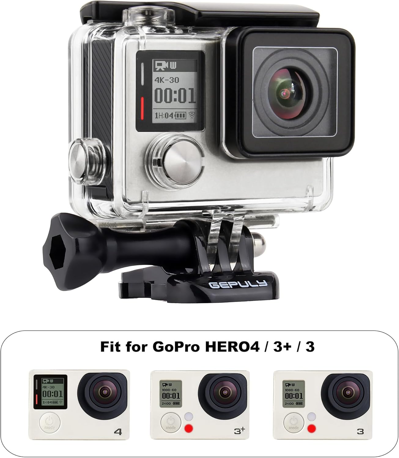 Skeleton Housing Case for GoPro Hero 4, Hero 3+, Hero 3 Action Camera Side Open Protective Housing Case with Skeleton Backdoor for Hero4 Black / Hero4 Silver / Hero3+ / Hero3