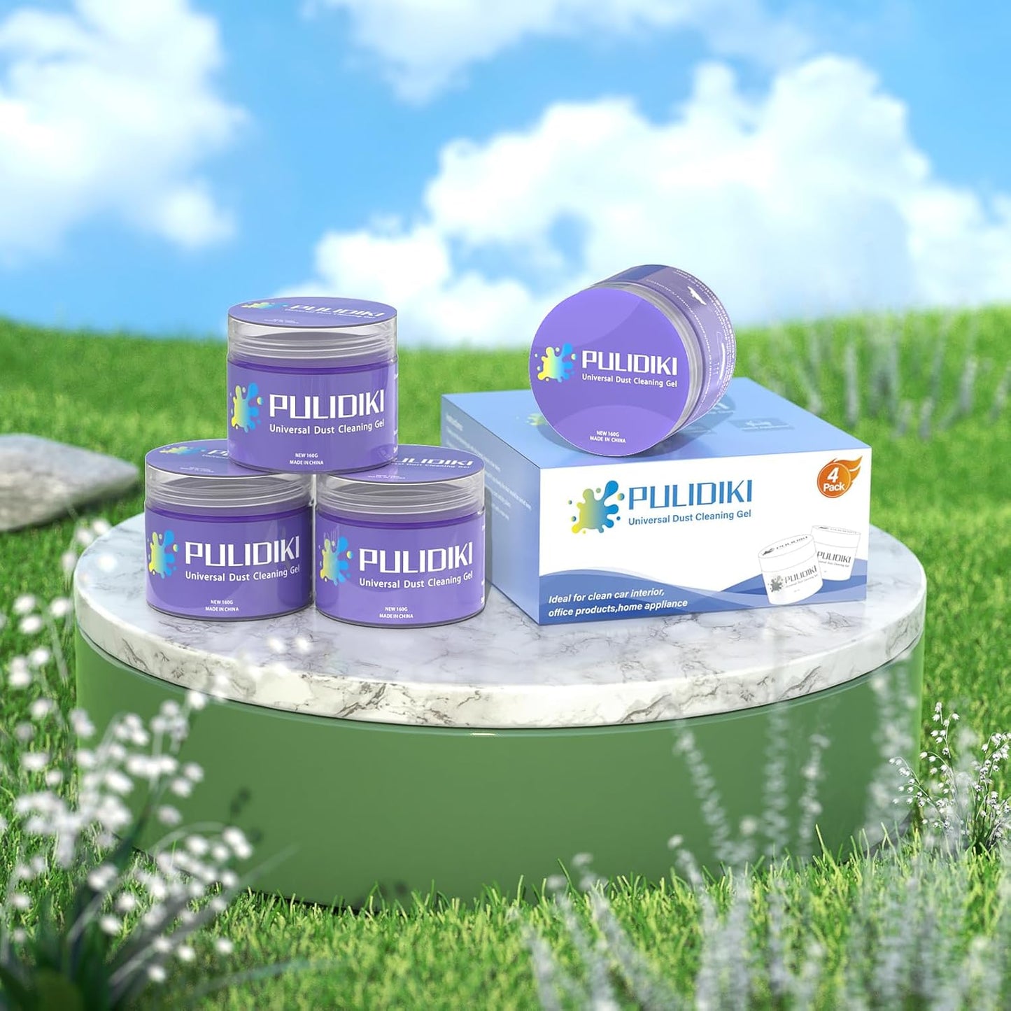 PULIDIKI Car Cleaning Gel for Car Cleaning Putty Car Putty Auto Detailing Tools Car Slime Cleaner Dust Cleaning Gel for Car Interior Cleaner Car Accessories Keyboard Cleaner Purple (4Pack)