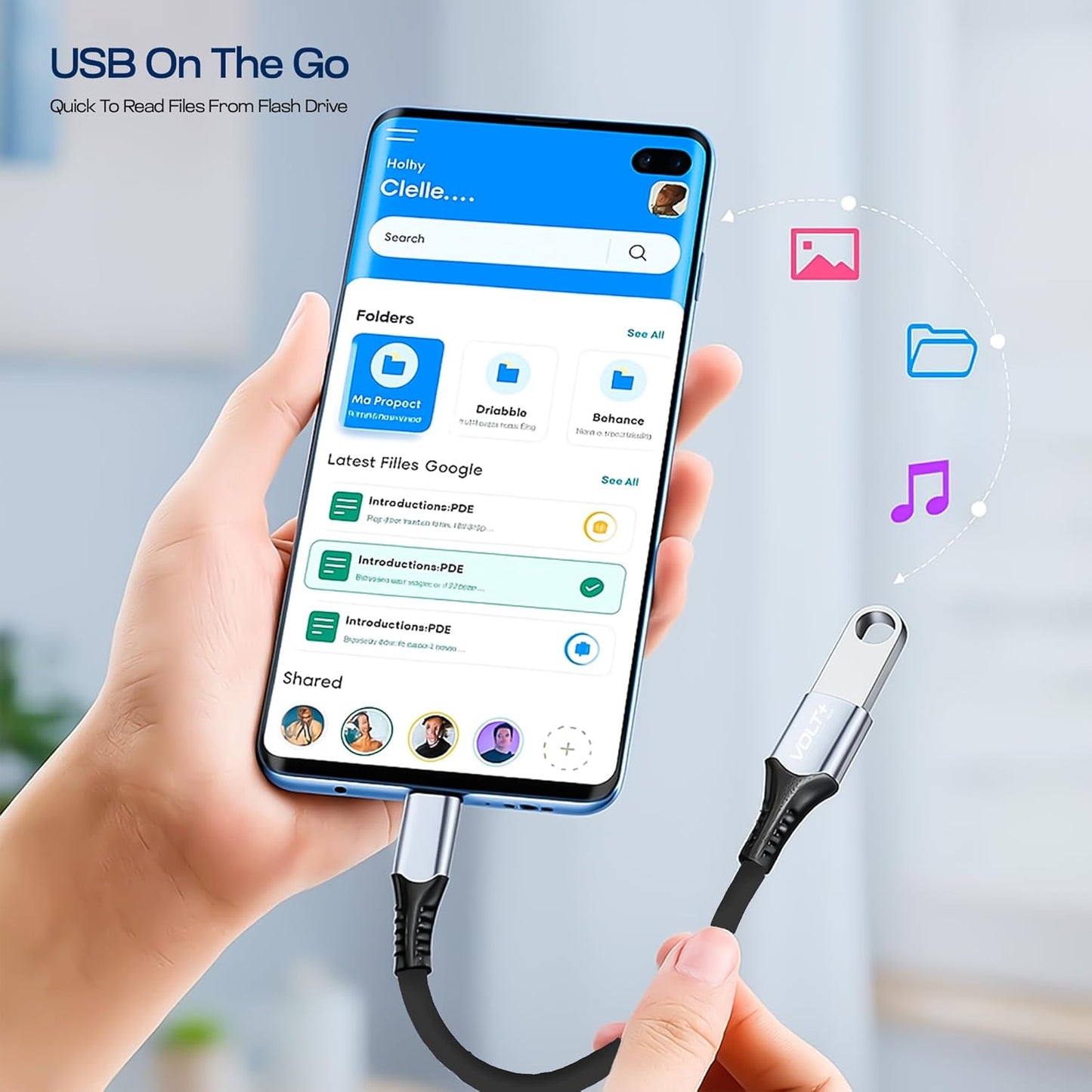 OTG USB-C to USB 3.0 Adapter [2Pack] Thunderbolt 3 Compatible with Apple MacBook Pro/Air iPhone 16 Pro Max/Plus/15 Samsung Galaxy S24/S23/S22/S21