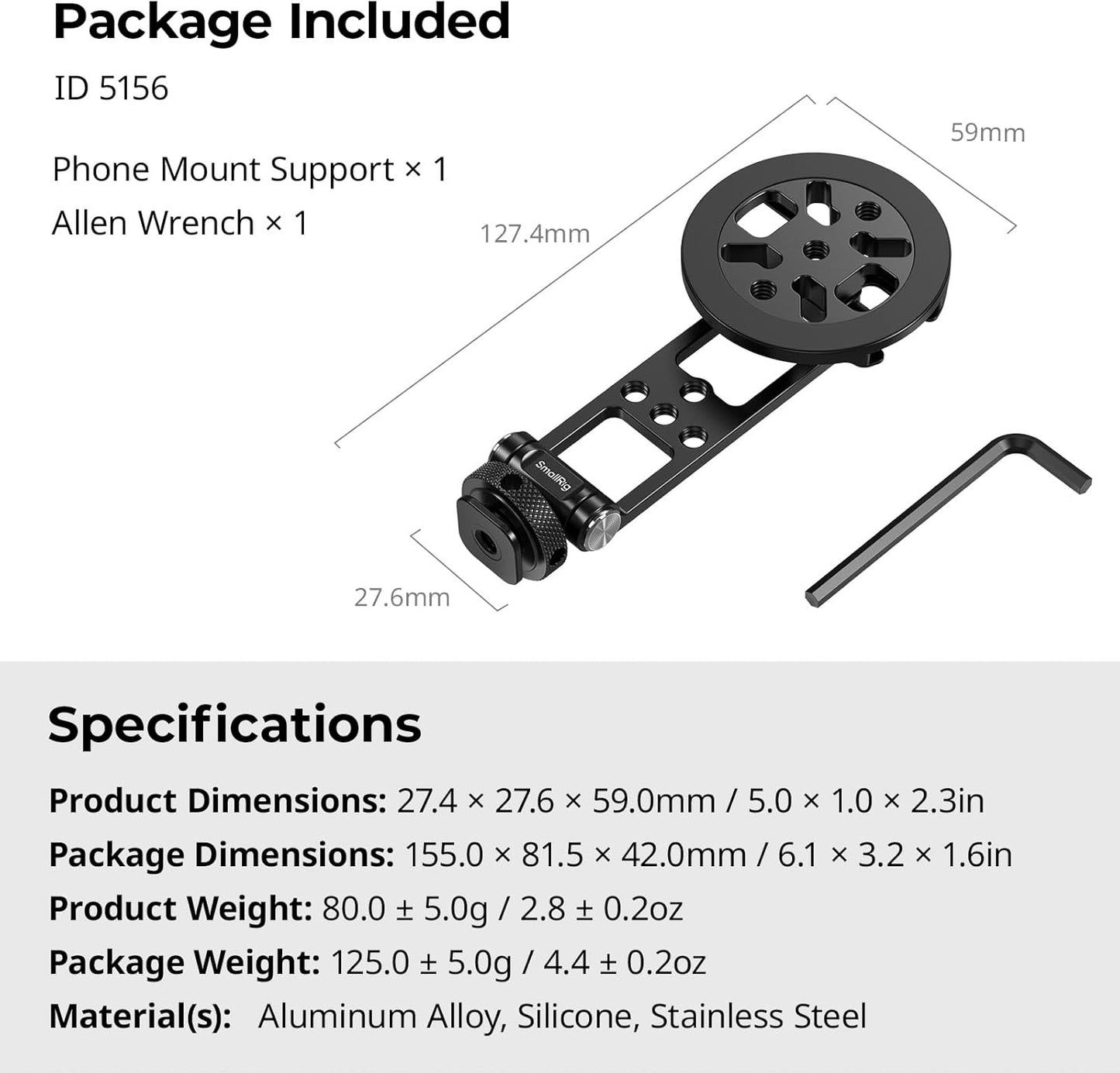 SMALLRIG Magnetic Metal Phone Mount with Cold Shoe Mount, Adjustable Rotatable Phone Tripod Holder Adapter for iPhone 17/16/15, Camera Monitoring, Tripods, Stabilizers - 5156