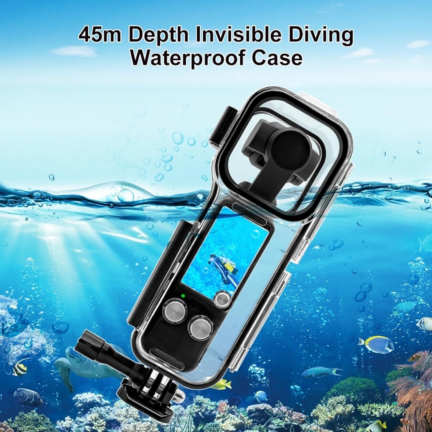 PULUZ Dive Case for DJI Osmo Pocket 3 Waterproof Case PC Protective Shell 45M/147FT Underwater Diving Housing Cover with Accessories for Osmo Pocket 3 Action Camera