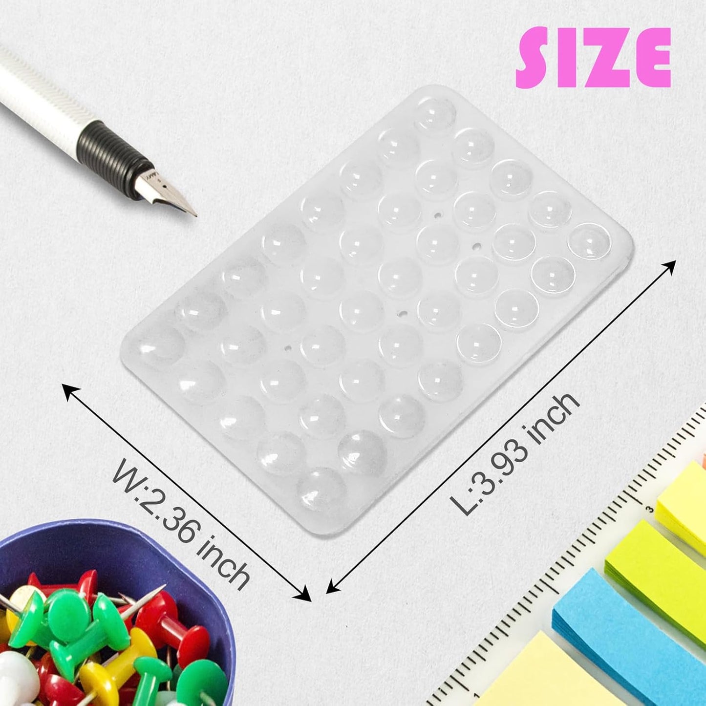 2PACK Silicone Double Sided Suction Phone Case Mount, Detachable Hands Free & Strong Grip Holder for Selfies & Videos, Compatible iPhone Android (2Pack Clear, 40 Suction Cups)