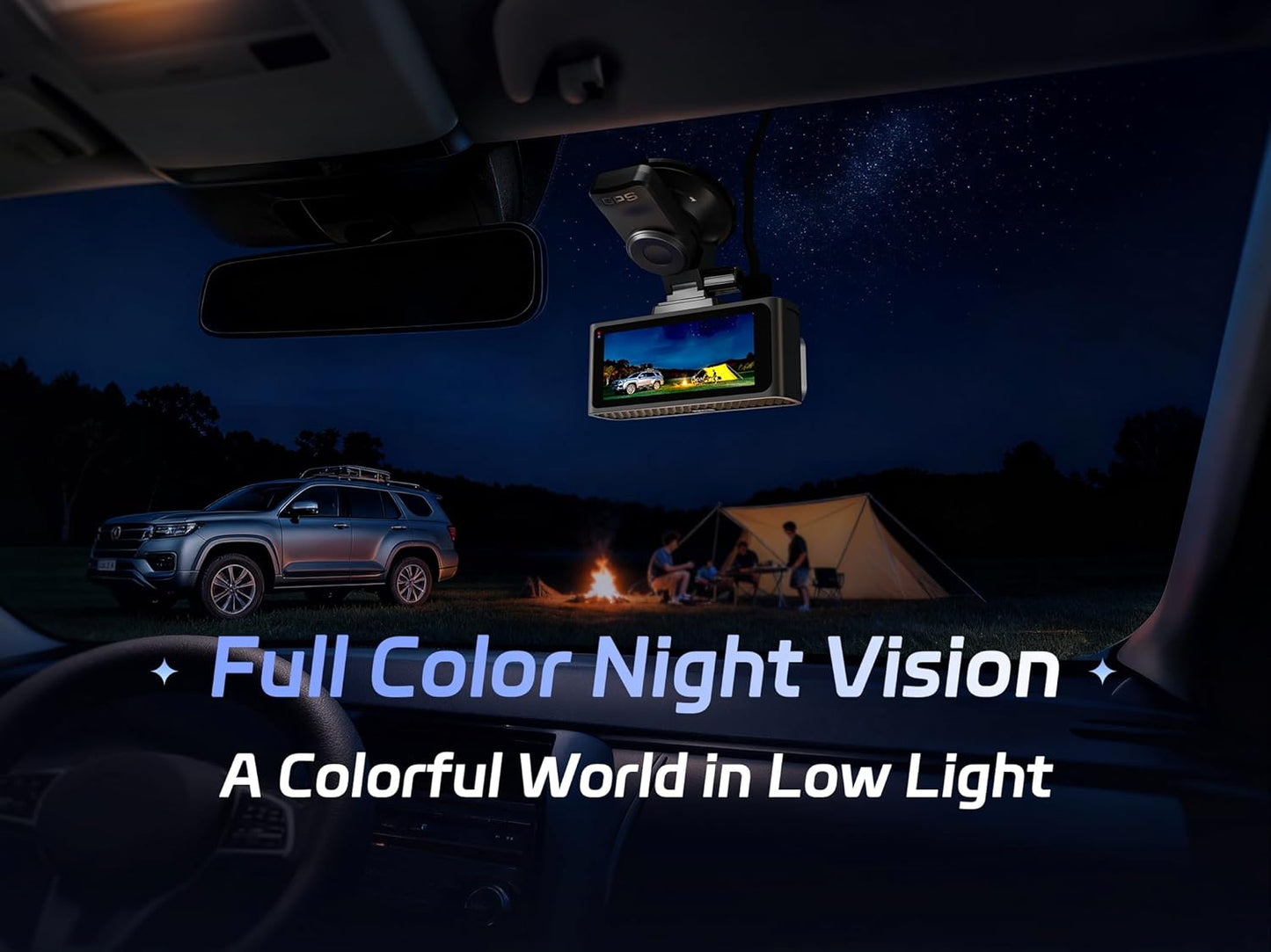 Pelsee 4K Dash Cam Front and Rear, STARVIS 2 Sensor, Dash Camera for Cars with Full-Color Night Vision, 128GB Card, 48H Parking Mode, Voice Control & WiFi, 3.39"Car Dash Camera, HDR ADAS GPS S3 Touch