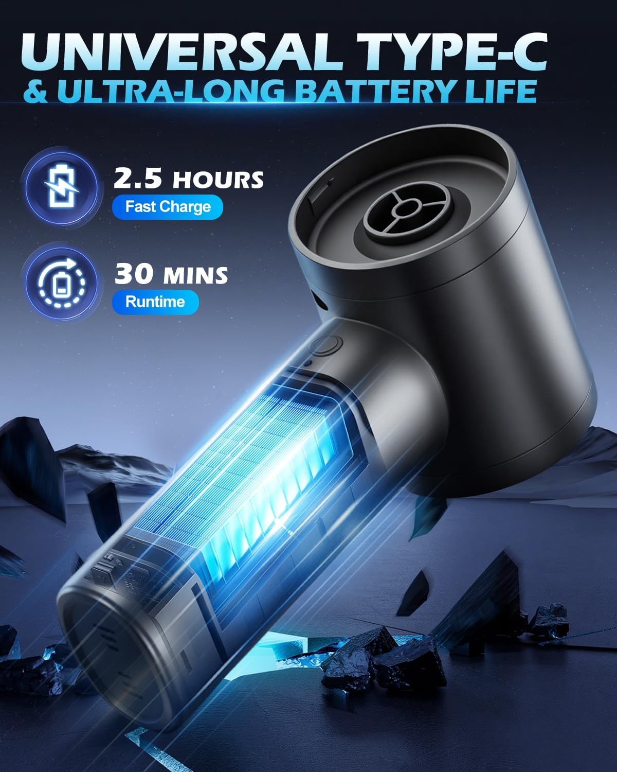 Handheld Car Vacuum Cleaner, 15000PA Car Vacuum Cleaner and Air Duster, High Power Handheld Vacuum Cordless Rechargeable with Multi-Nozzles, Portable Mini Cars Vacuum for Cars Home Office