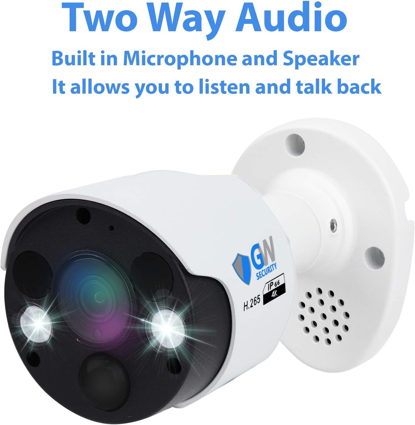 GW 8 Channel 4K NVR 8MP 4K AI Smart Home Security Camera System, (4) Dome and (4) Bullet Built-in Microphone Audio Recording HD 2160P IP PoE Cameras, Face Recognition/Human/Vehicle Detection