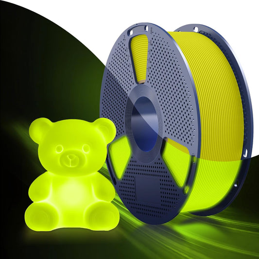 SUNLU PETG Glow in The Dark Filament, Luminous PETG 3D Printer Filament 1.75mm, High Brightness Filament, Dimensional Accuracy +/- 0.02mm, 1kg Spool.(Yellow, Glow Yellow)