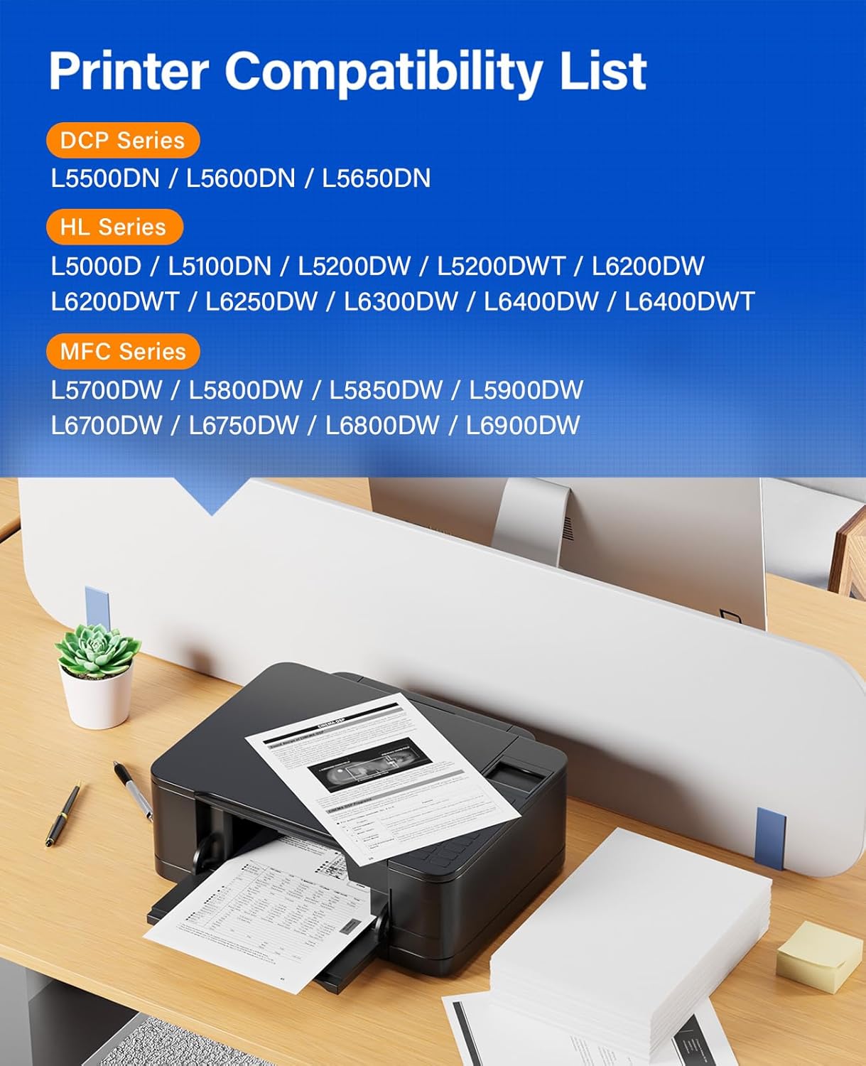 TN850 Black Toner Cartridge 2-Pack High Yield Compatible for Brother TN-850 850 Toner HL-L6200DW L6200DWT L5200DW L5100DN L6400DW MFC-L5800DW L5700DW L6700DW L6800DW DCP-L5600DN Printer Ink All-in-One