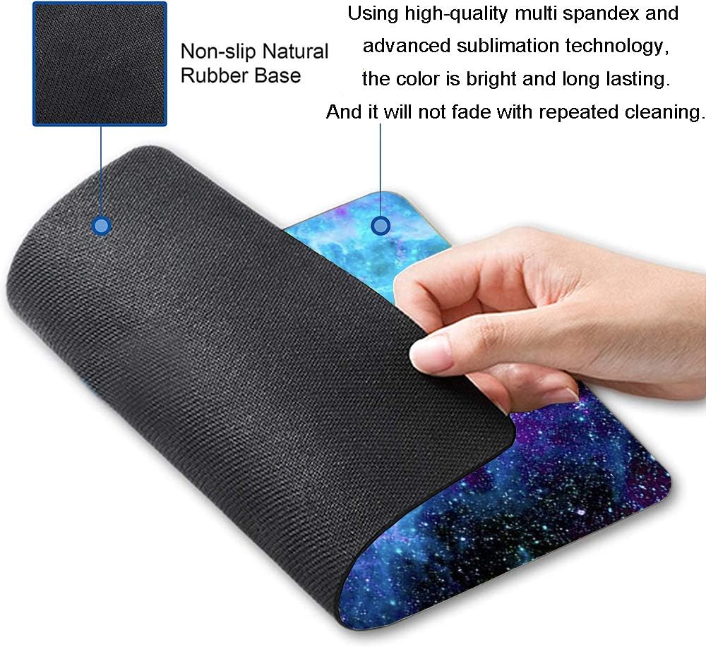 Gaming Mouse Pad,Blue Purple Galaxy Nebula Universe Space Non-Slip Rubber Base Mouse Pads For Computers Laptop Office, 9.5X7.9X0.12 Inch(240Mm X 200Mm X 3Mm)