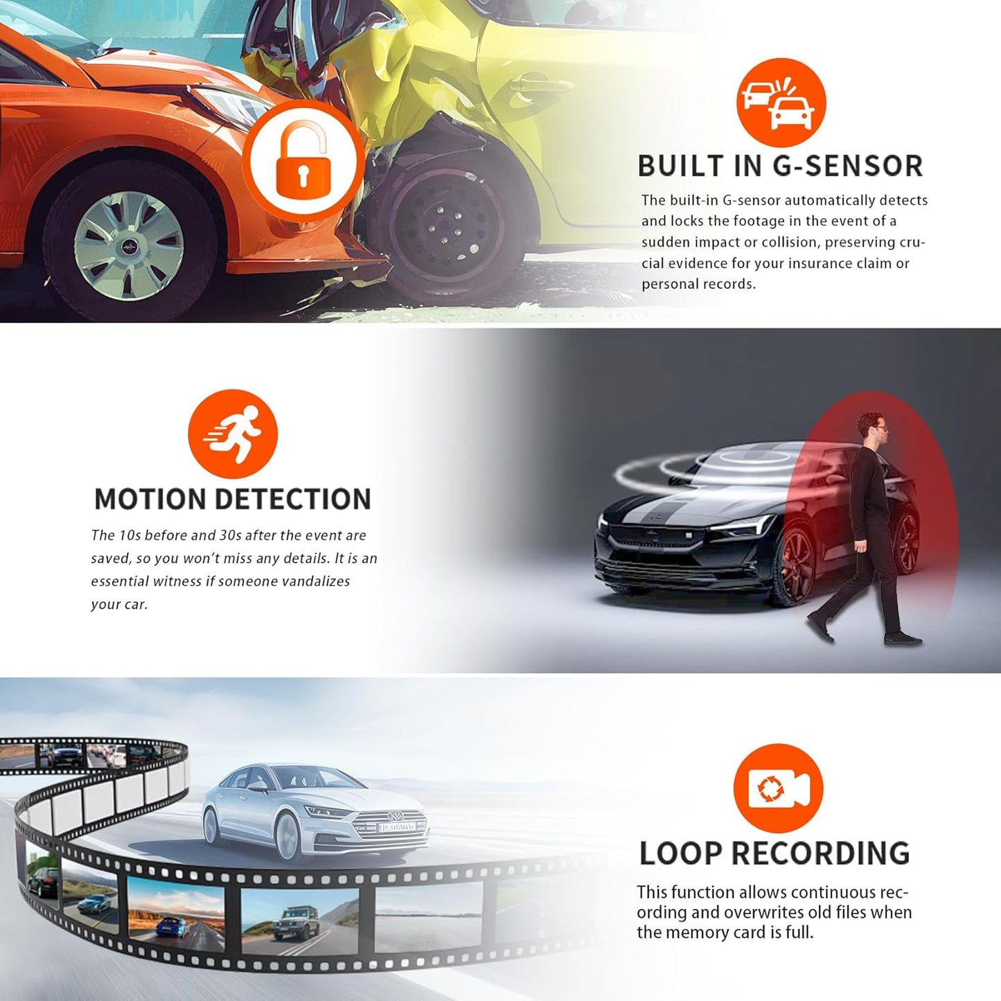 4 Channel Mirror Dash Cam, 360 Dash Camera FHD 1080P Front and Rear 12'' Full Touch Screen, Built-in WiFi, GPS, Parking Monitor, IR Night Vision with Free 128G Card