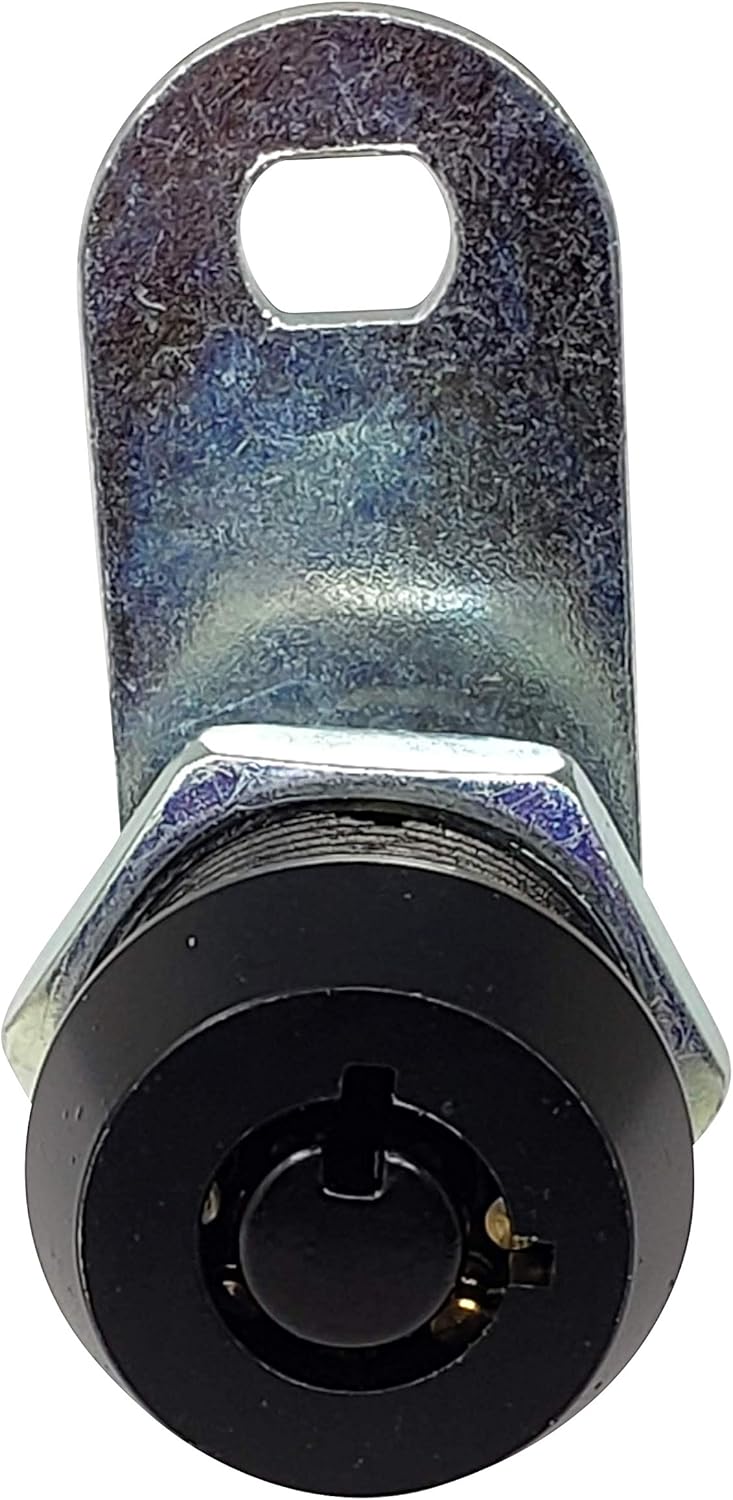 Admiral Locks Tubular Cam Lock, Keyed Alike Removable Key RV Compartment Storage Lock Cabinet Locks (Black Pack of 2, 5/8" 90°)