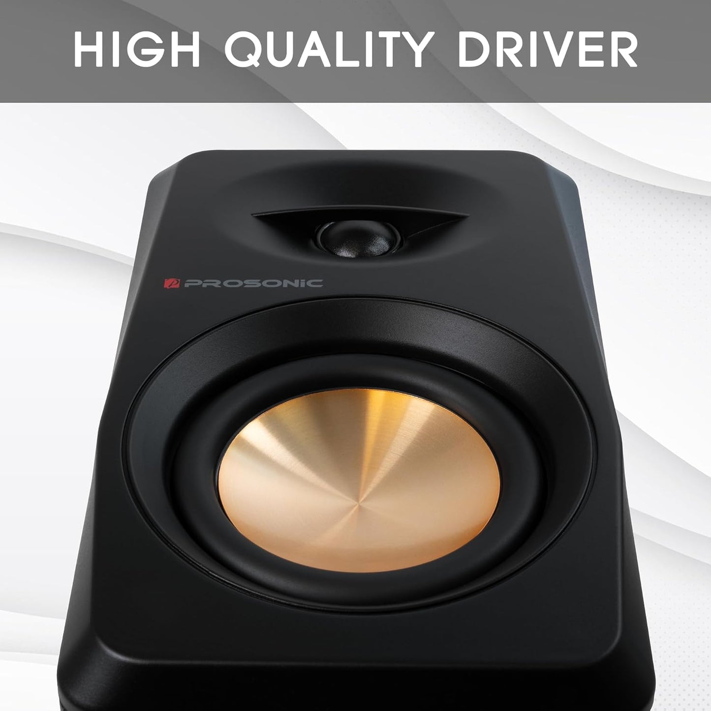 Prosonic BT30(2023 Version) Active Powered Bluetooth Bookshelf Speakers, Studio Monitor, Home Theater, Turntable with Optical Input, Coaxial Input, 2X RCA Aux Line Input, 80 Watts, (Black)