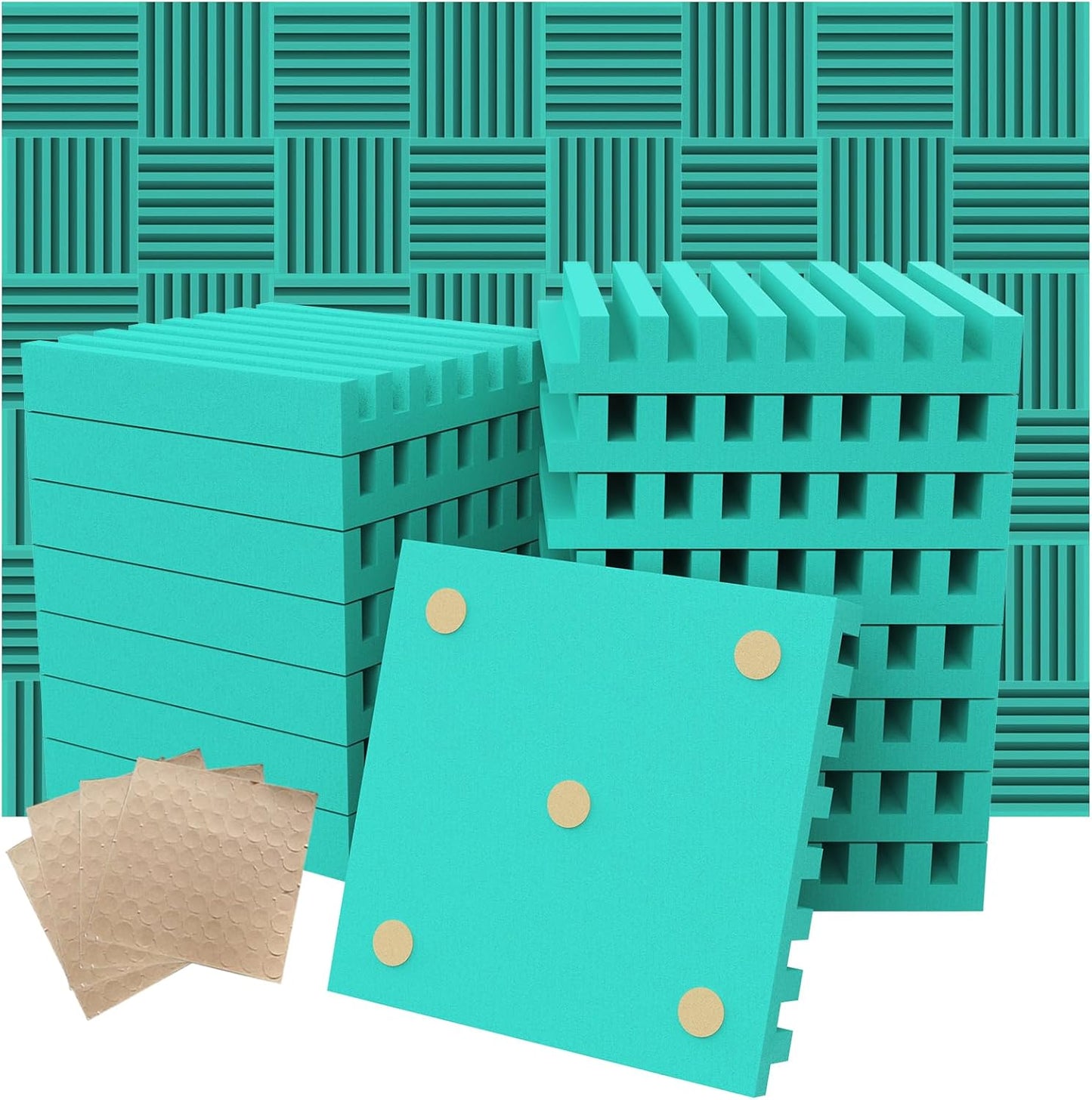 Sound Proof Foam Panels for Walls, Room decor,Acoustic wall panels,Insulation Studio Soundproofing Fire Resistant Noise Absorbing for Studio, Office, Home (DK-L 12" X 12" X 1", 36PACK)