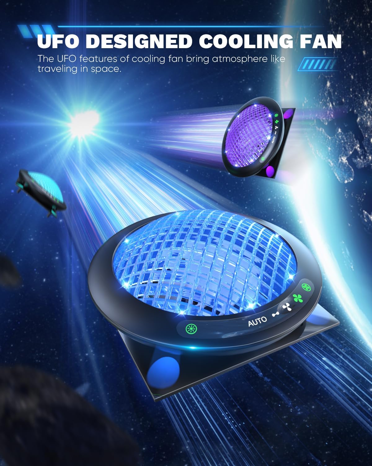 UFO Cooling Fan for Xbox Series X with 11 RGB Lights, Auto Cooling System Fan Speed Adjustable by Temperature for Xbox Series X Console, Efficient Cooler Fan Accessories, Low Noise, 3 Speed, USB Port