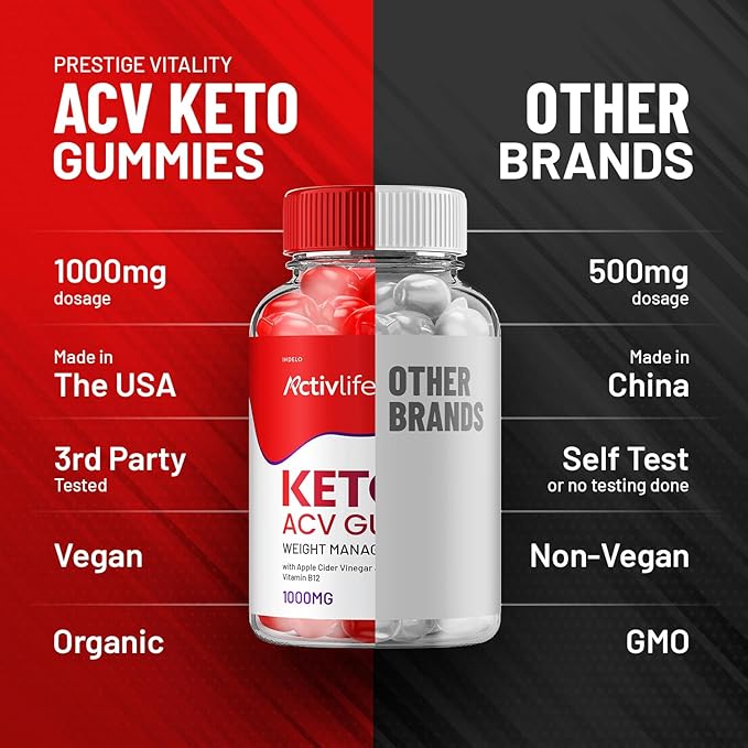 ActivLife Keto ACV Gummies - Active Life Keto Apple Cider Vinegar Gummies, ActivLife Keto + ACV Weight Management Gummies ActiveLife Advanced 1000mg Formula (3 Pack - 180 Gummies)
