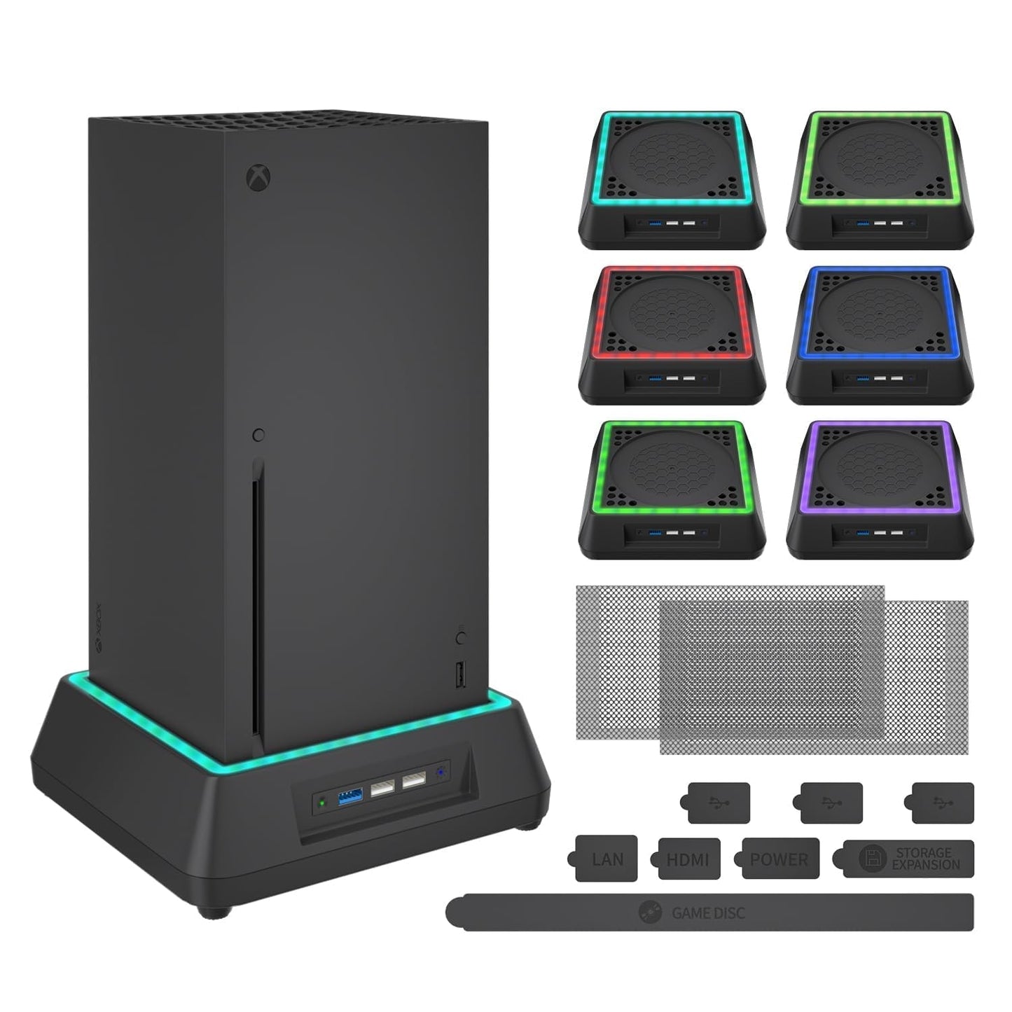 Cooling Fan for Xbox Series X Mviioe Xbox Series X Cooling Stand with LED Indicator, Extra Big Turbo Fan, USB 2.0 Ports, Dust Cover Filters (Only Compatible with Xbox Series x)