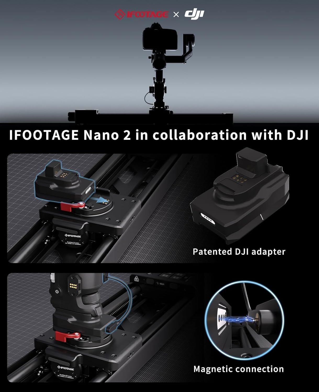 IFOOTAGE Shark Slider Nano II-660 (26 inch) Motorized Camera Shark Slider,Mobile APP/IPS Touch Screen Control,360°Panoramic Shooting,Ultra-Silent,Load up to 7.7lbs