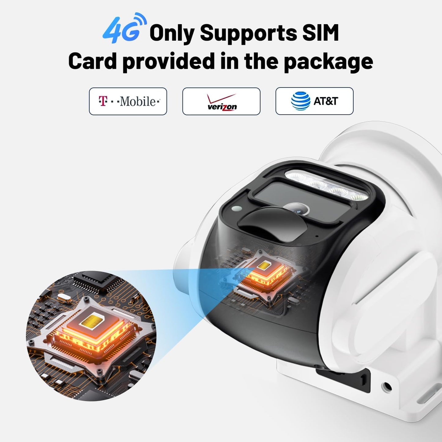 4G LTE Cellular Security Camera,No WiFi Solar Powered Wireless Camera Outdoor with SIM Card & Unlimited Data Plan, Remote Control, Pan Tilt,2K HD Night Vision, 2-Way Talk,Motion Detection