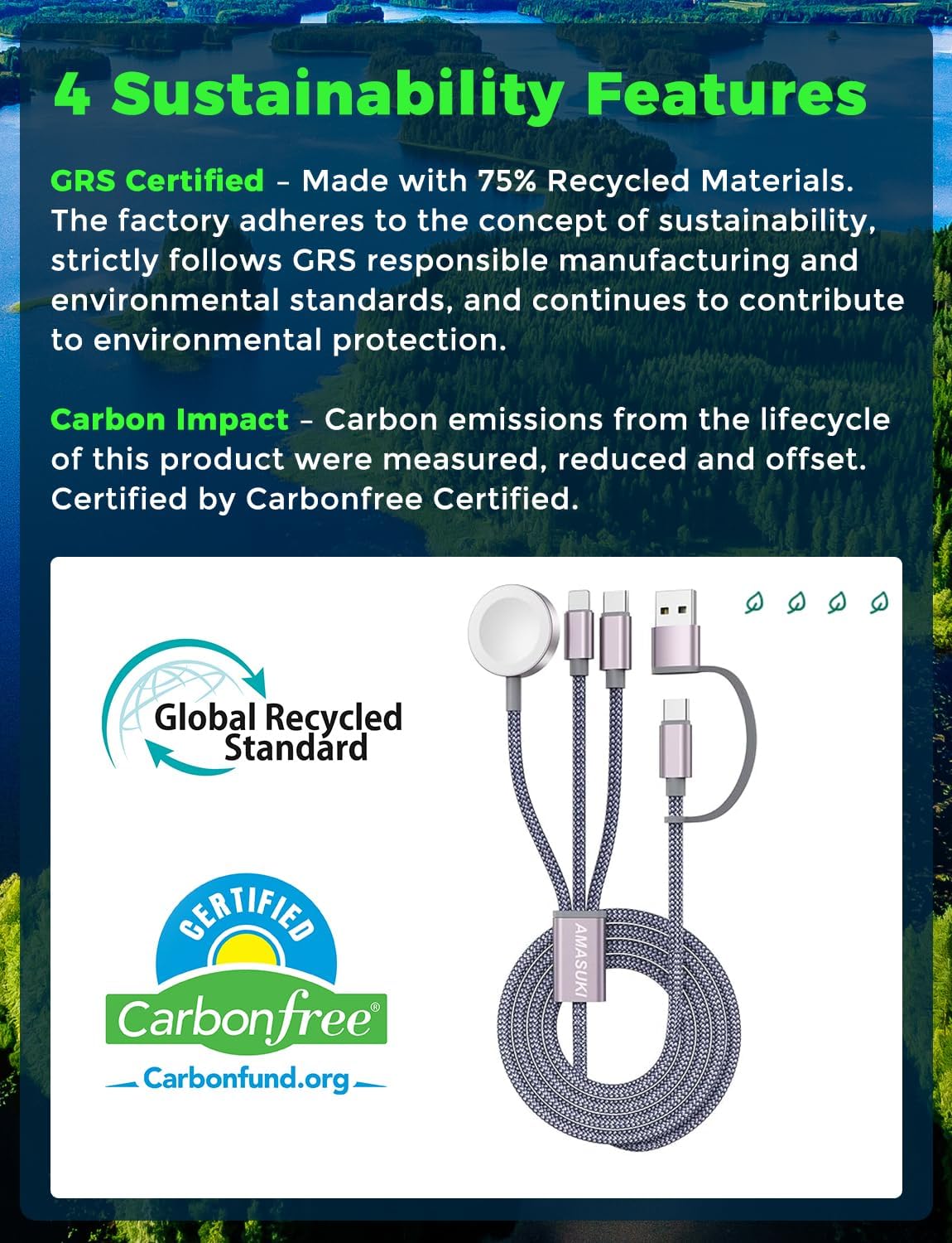 Travel Essentials,Upgraded 3 in 2 USB C Cable for Apple Watch Charger/iPhone Charger,Multi Charging Cable,RV Camping Essentials,Portable for iWatch Series 10-2/Ultra/SE& iPhone 16-12-4FT