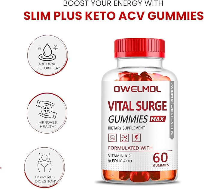 Vital Surge Gummies for Men Supplement, Vital Surge MAX Strength VitalSurge Advanced Formula, VitalSurge Advanced Health Wellness Support Gummies(60 Gummies)