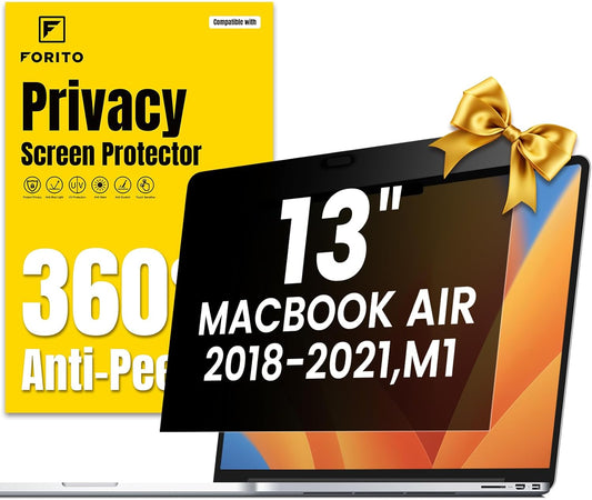 F FORITO 360° Privacy Screen Protector Compatible with MacBook Air 13 inch (2018, 2019, 2020, 2021, M1), Anti Peeping, Anti Glare and Scratch Resistant Laptop Privacy Screen Shield