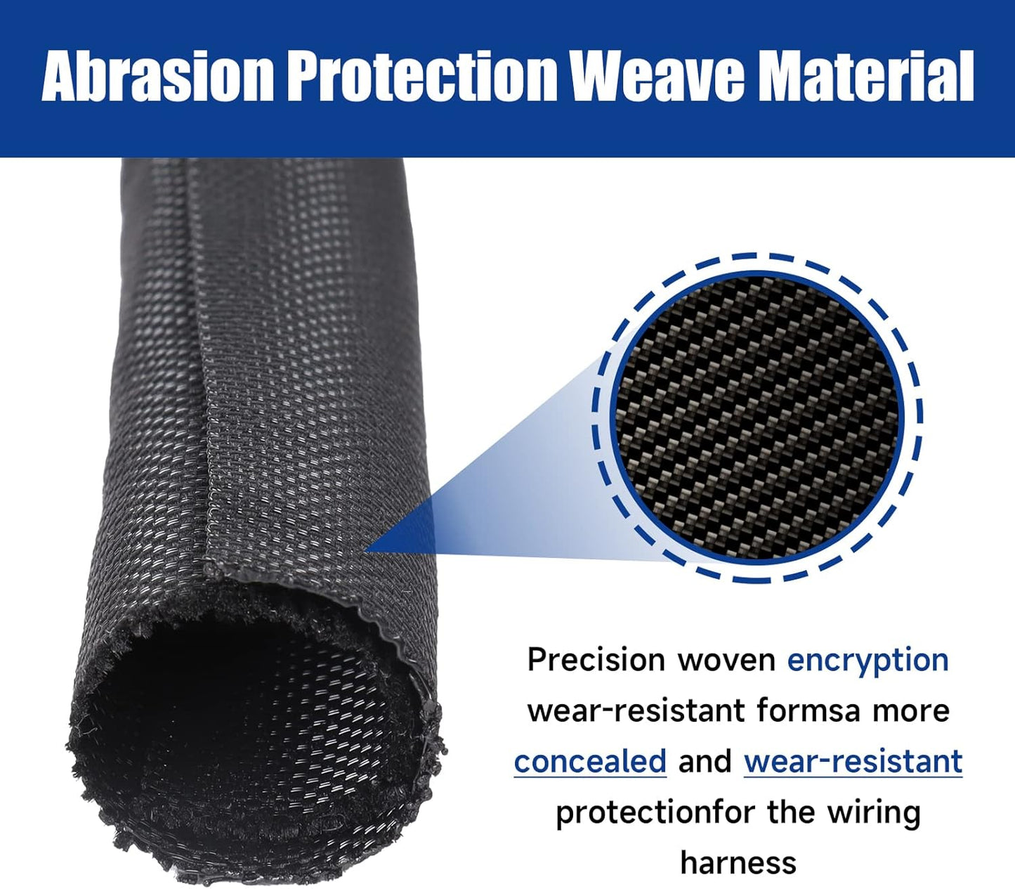 Automotive Wire Sheathing Split Wire Loom Braided Mesh Woven Cable Sleeve for Wires/Cable Cord Protector (1/4" - 48 Feet)