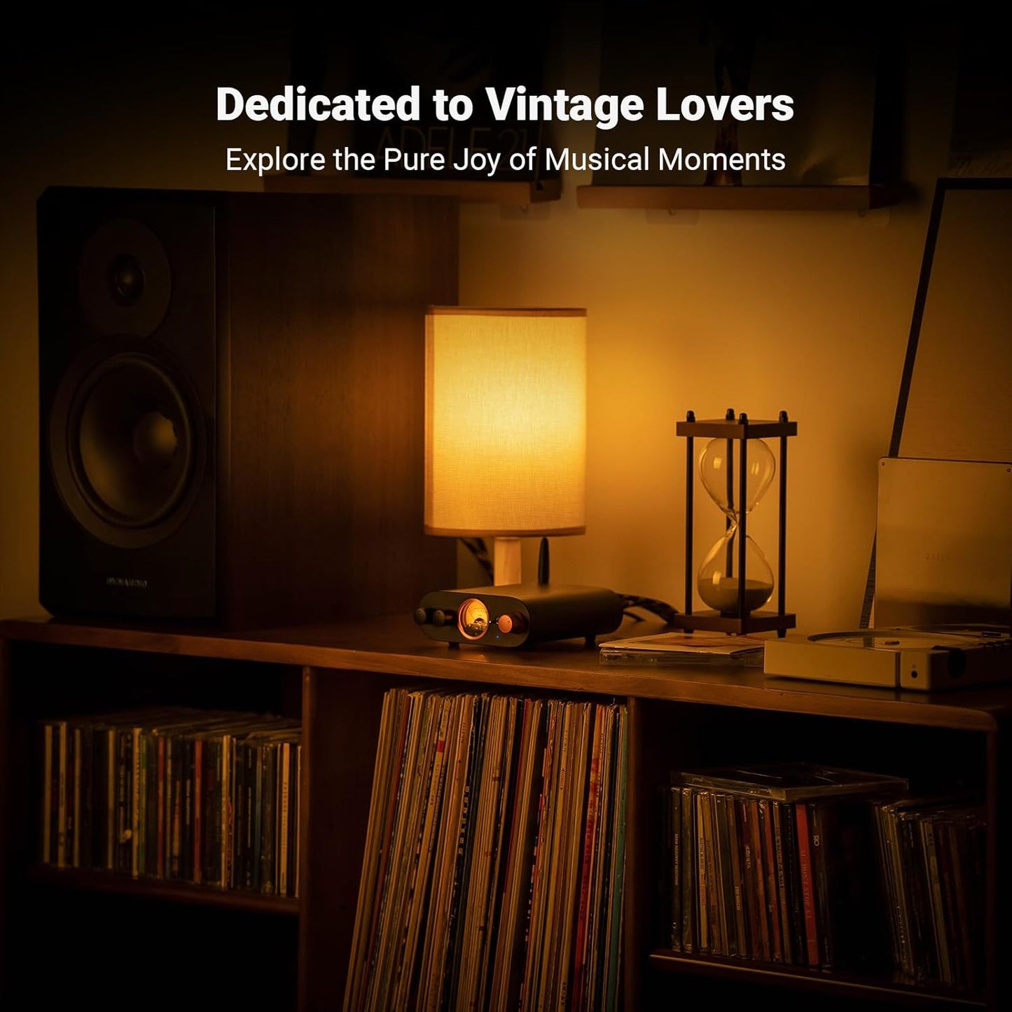 Fosi Audio MC101 Bluetooth Stereo Amplifier Home Audio Component Mini Amp with VU Meter 2 Channel HiFi Receiver for Passive Speakers with Bass Treble Tone Control Vintage All Aluminum Alloy Build