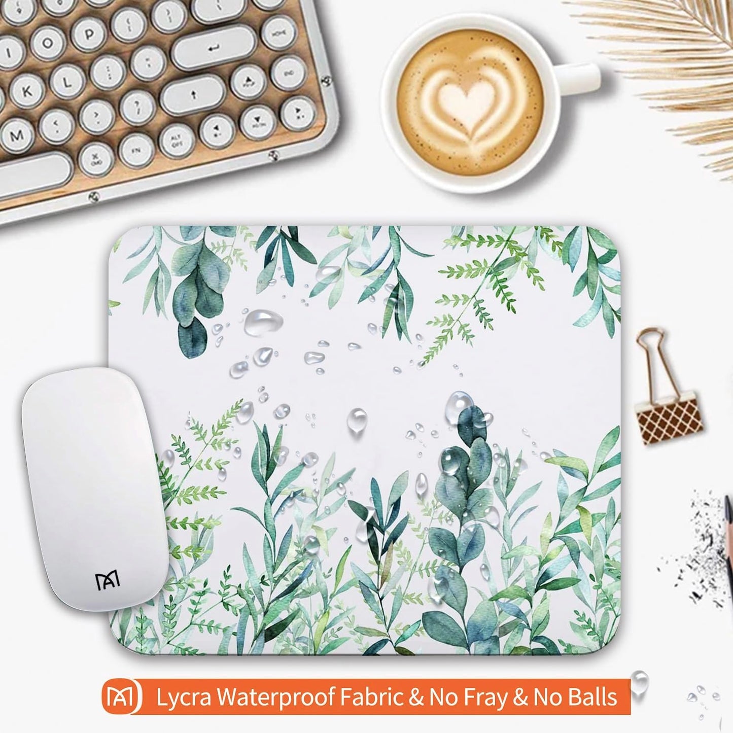 Square Mouse Pad Green Grass, Personalized Premium-Textured Custom Mouse Mat Design, Washable Mousepad Cloth, Non-Slip Rubber Base Computer Mouse Pads for Wireless Mouse