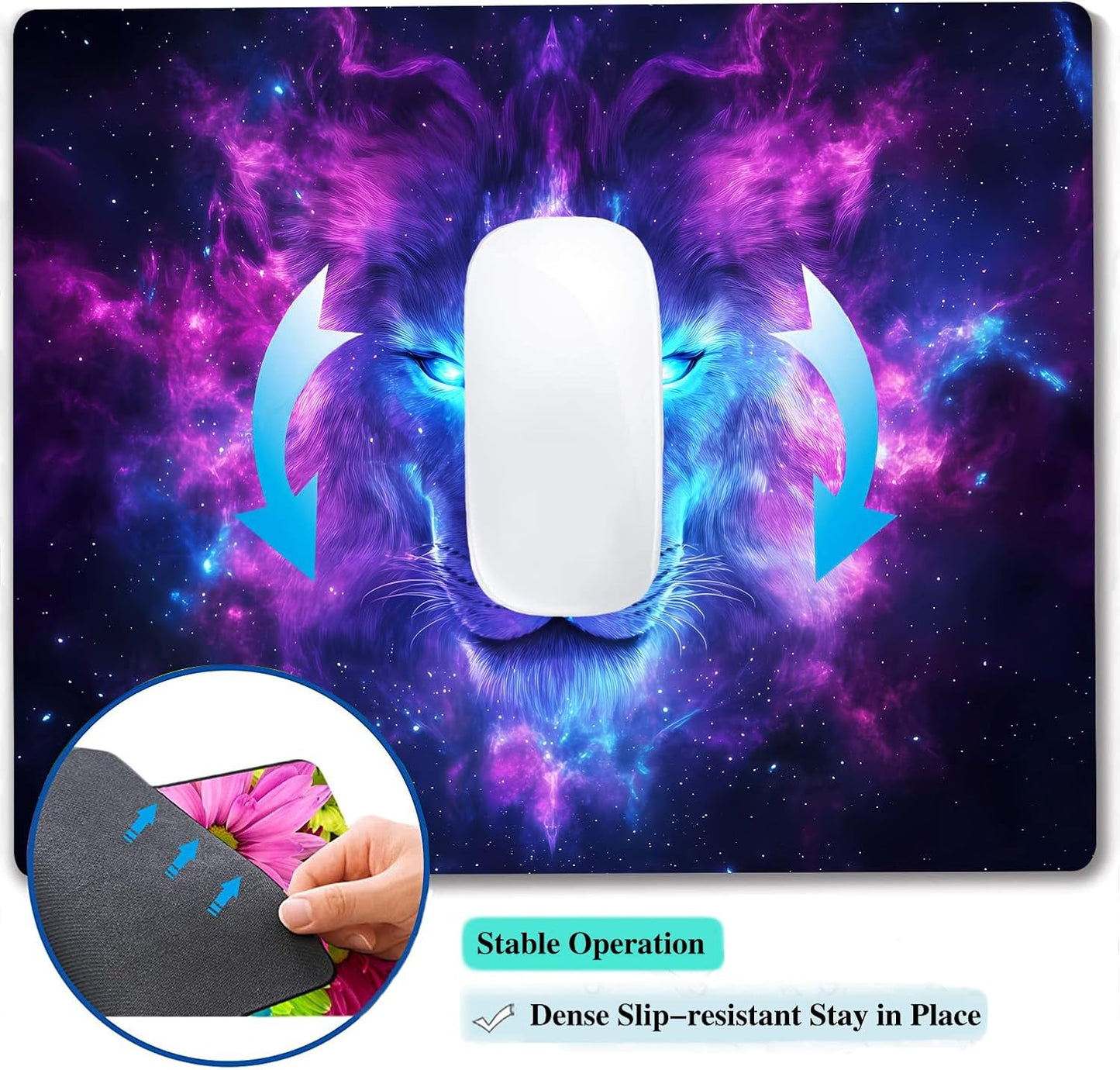 Cartoon Anime Elephant Custom Mouse Pad with Non-Slip Rubber, Small Square Design for Wireless Laptop & Computer Mouse Pads for Desk, 9.5 x 7.9 inch Smooth Surface for Gaming & Office