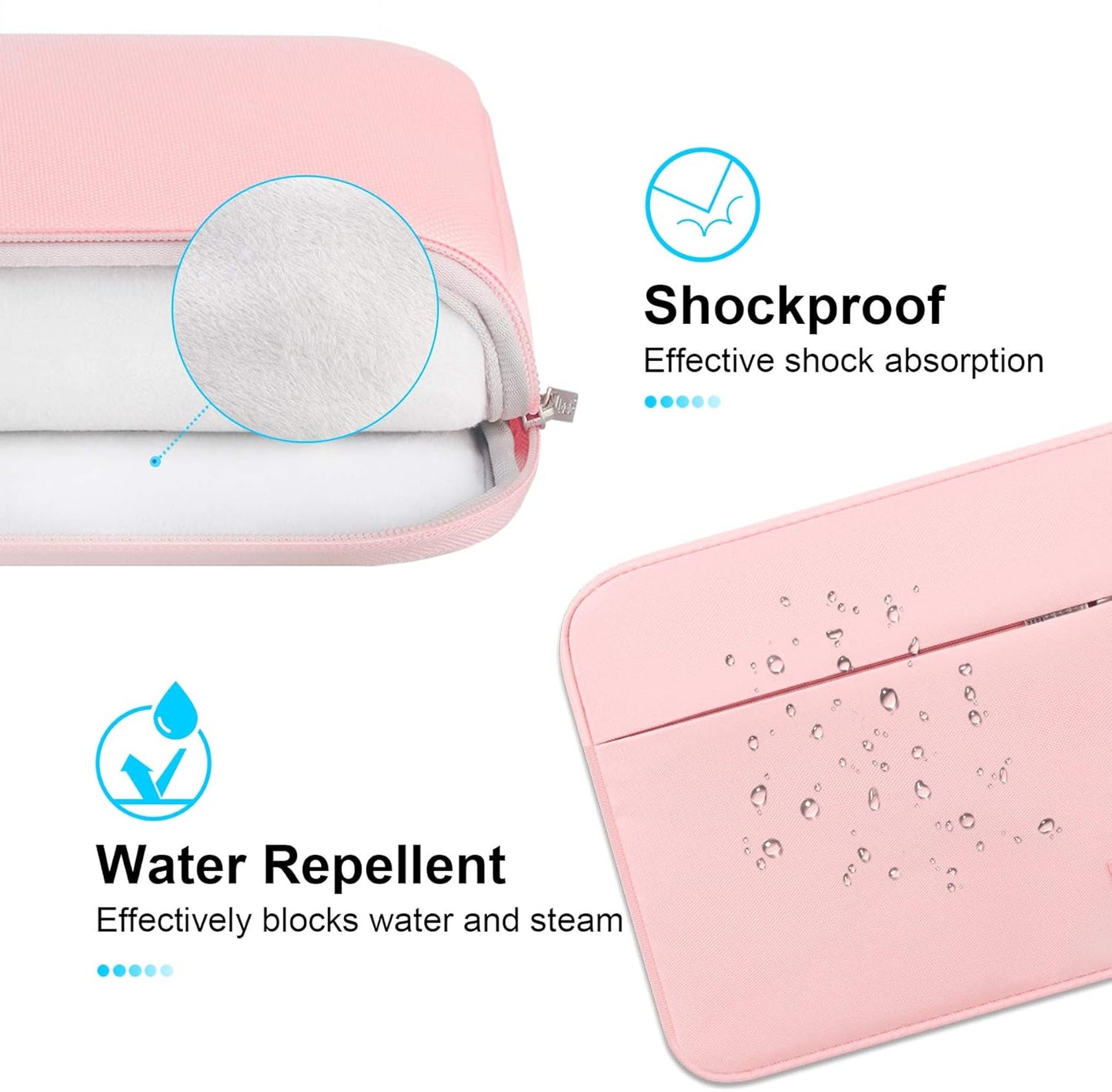 Lacdo Laptop Sleeve for Women, 14 Inch Laptop Sleeve Case for HP Lenovo Dell ASUS Acer Chromebook 14 / HP Stream 14 / Dell Inspiron 14 / Lenovo IdeaPad 14 / Acer Spin 3 / ZenBook 14 Computer Bag, Pink