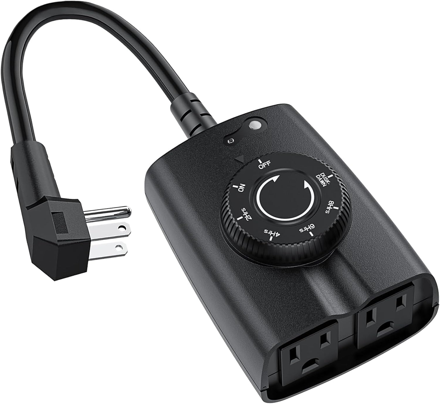 G-ELEK Outdoor Timer Outlet Waterproof, 24 Hour Outdoor Light Timer, Timers for Electrical Outlets, Ideal for Pool Pump, Christmas Lights, Heavy Duty, Grounded Outlets (Dusk to Dawn Sensor, 1 Pack)