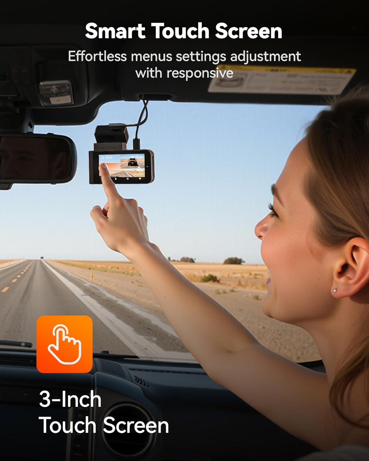 WOLFBOX X3 2.5K 1440P 60FPS Dash Camera, STARVIS 2 IMX675 with ADAS, 1440P+1080P Dual Dashcam Front and Rear Camera with Built-in 5.8GHz WiFi & GPS, 64GB Card, Touch Screen, G-Sensor, Loop Recording