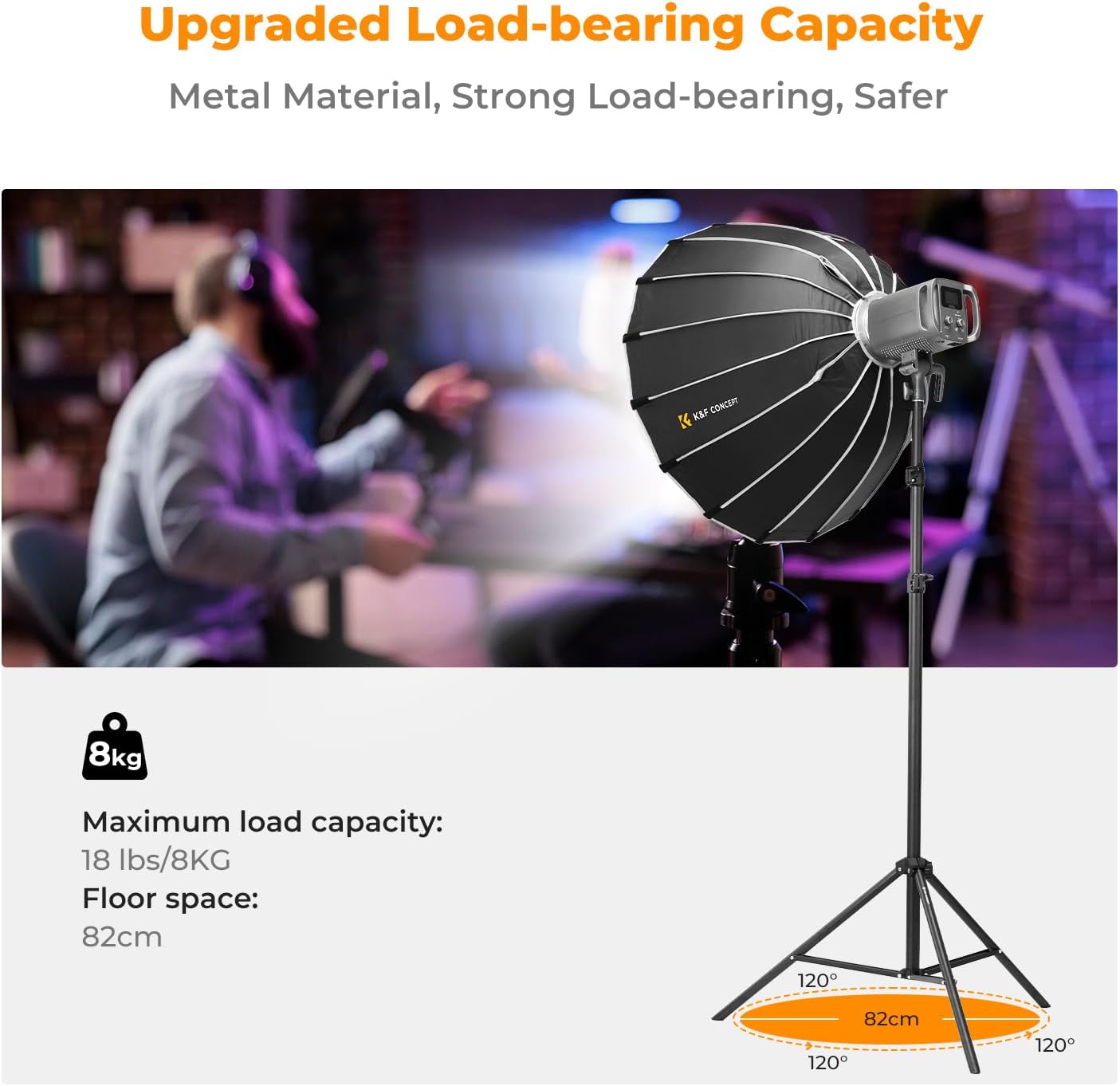 K&F Concept Light Stand for Photography, 9.1ft/2.8M Portable Extendable Photo Video Tripod Stand, Heavy Duty Light Stand Lighting Tripod with 1/4" Screw for Strobe Light/Webcams/Cameras/Softbox