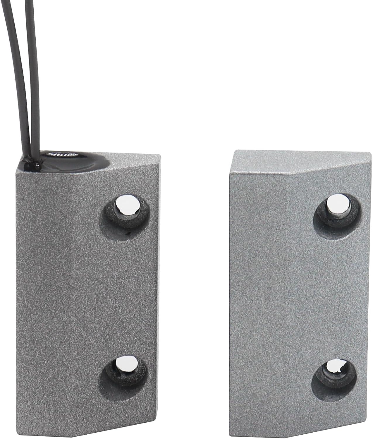 Magnetic Reed Switch Wired Surface Mount Normally Open NO Contact Sensor Alarm Magnetic Door Switch with 2 Wires, Zinc Alloy Sliver, MC-56