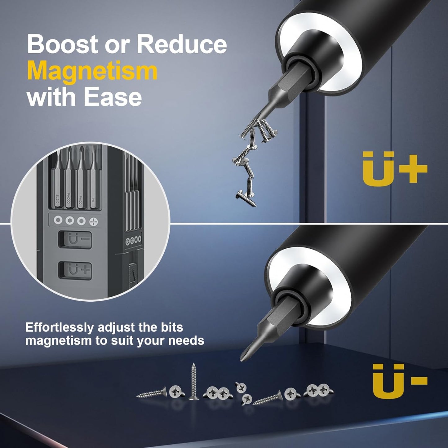 3.7V Precision Electric Screwdriver Set,76 IN 1 Magnetic Storage Mini Electric Screwdriver Cordless Set with LED Display,5 Torque Settings Repair Tool Kit for Electronics Phone Camera Laptop Watch