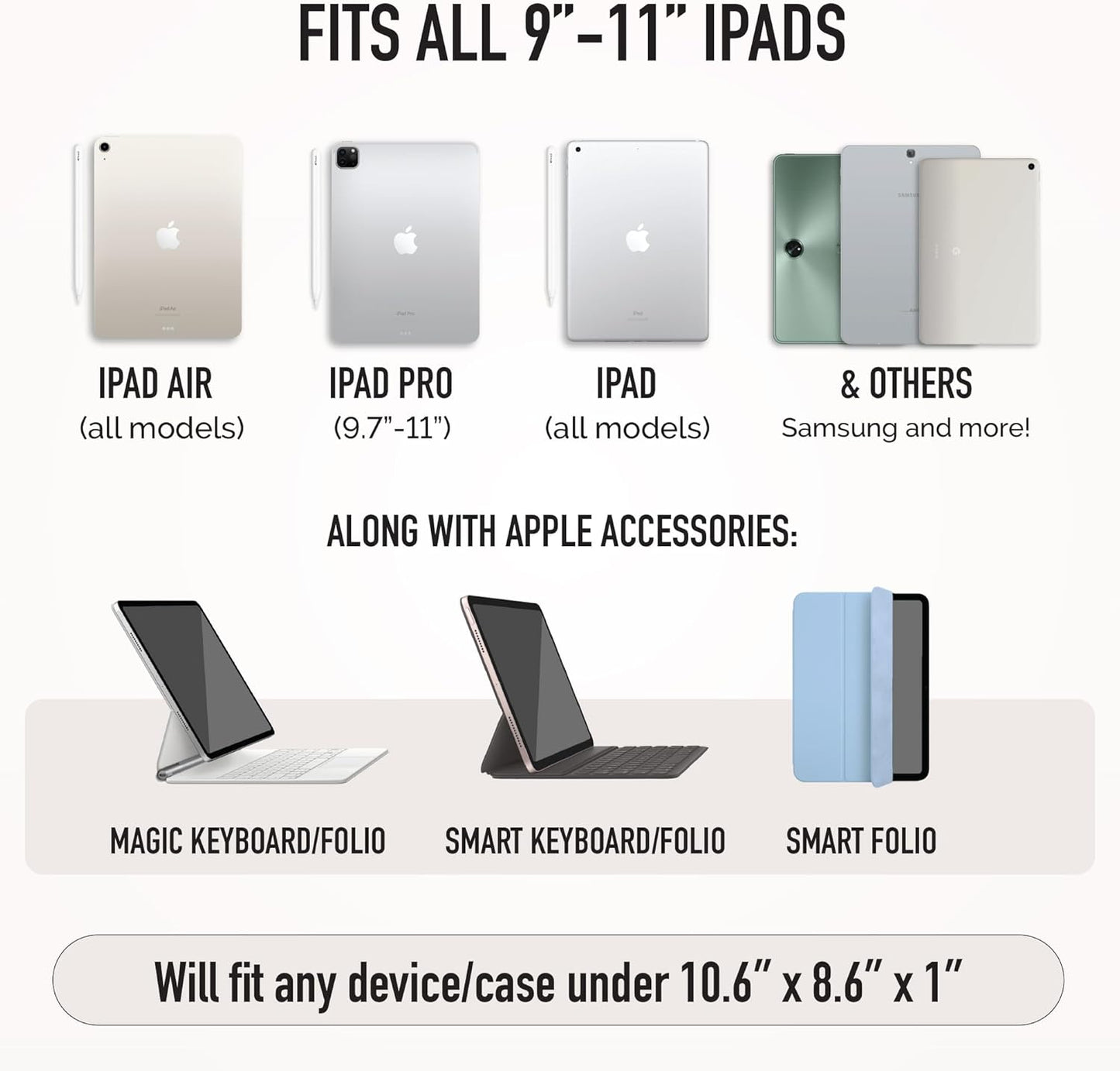 Vandel - The Original Puffy iPad Sleeve 9-11 Inch Tablet Sleeve, Brown i Pad Case for Women and Men, Cute iPad Air Pouch, 9 10 Inch, 11 Inch Bag