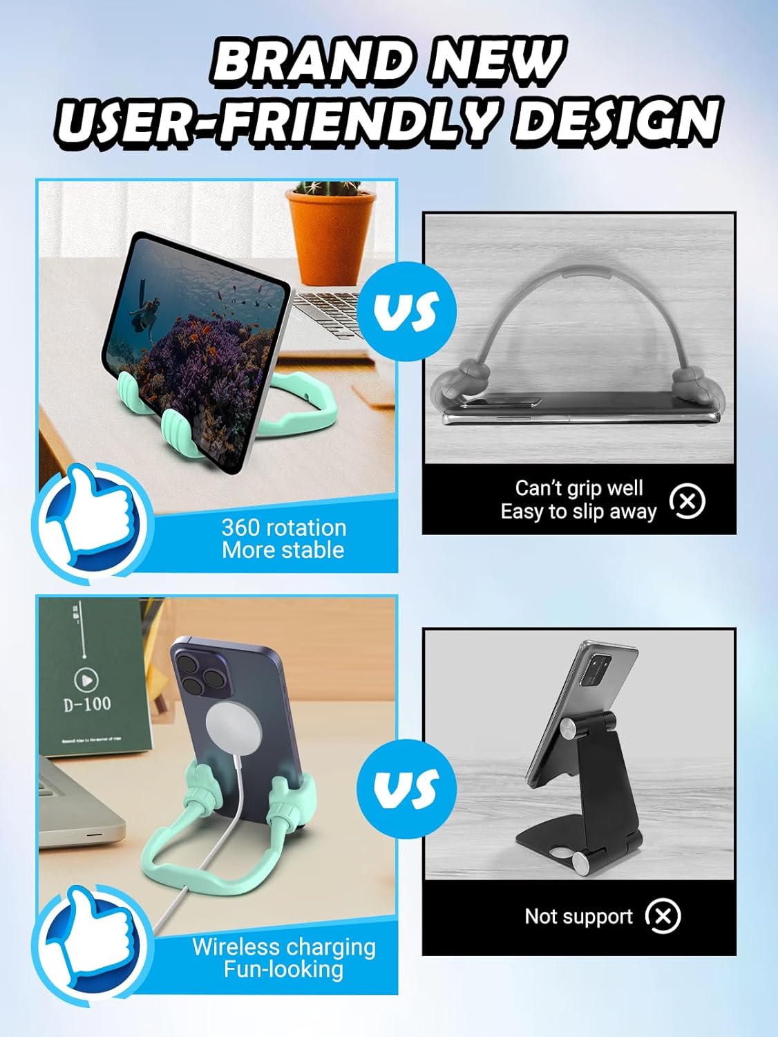 Graduation Gifts for Boys Girls Cell Phone Stand: Thumbs Up Lazy Phone Stand Holder Funny Gadgets Birthday Gifts for Kids Teens Adults Men Women Teenage Dad Mom Husband Wife Who Have Everything