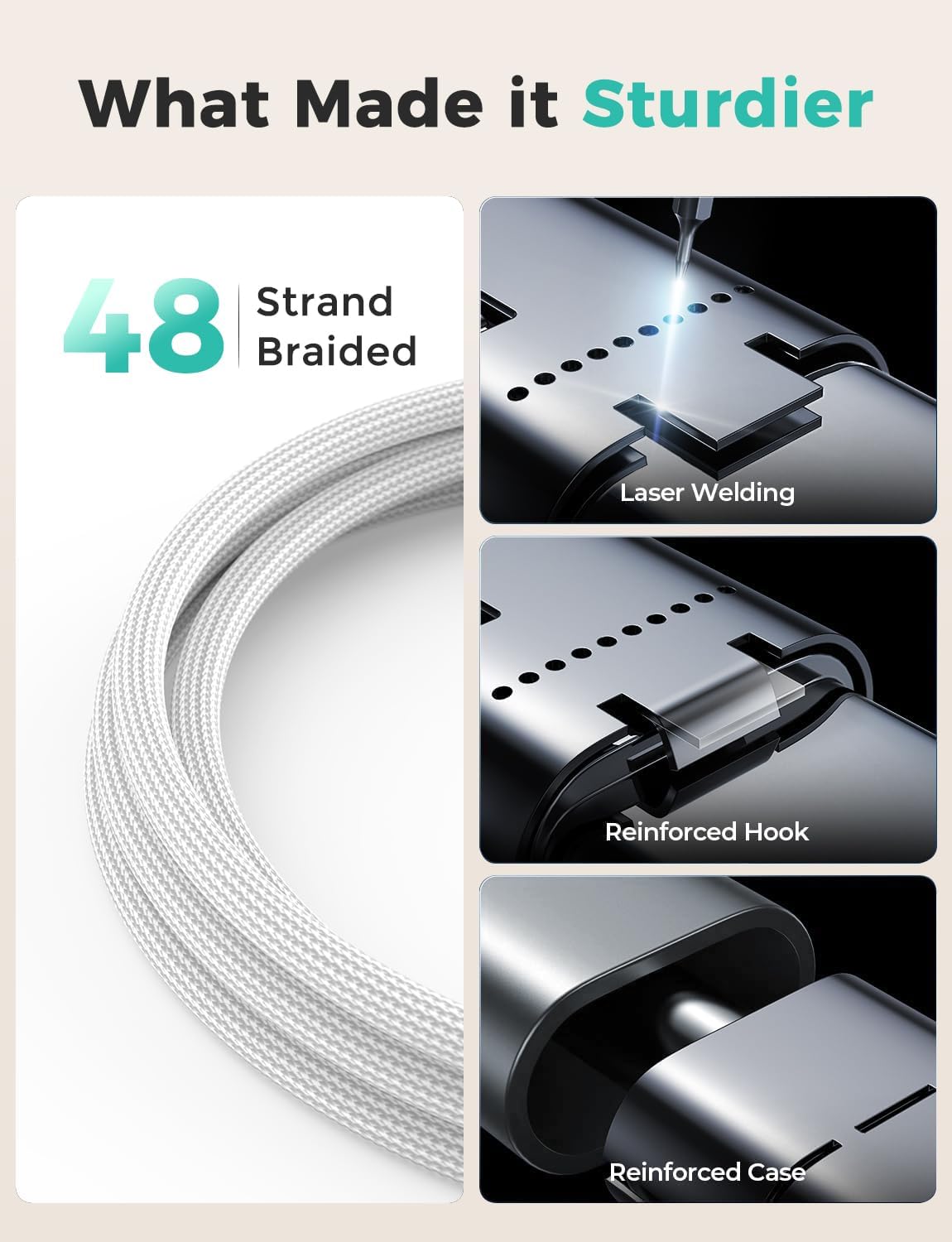White-Upgraded 3 in 2 USB C Cable for Watch Charger Phone Charger USB C Multi Fast Charging Cable Compatible with Watch Ultra/SE/10/9/8/7/6/5/4/3/2/1 & Phone 16/15/14/Galaxy S23-4FT