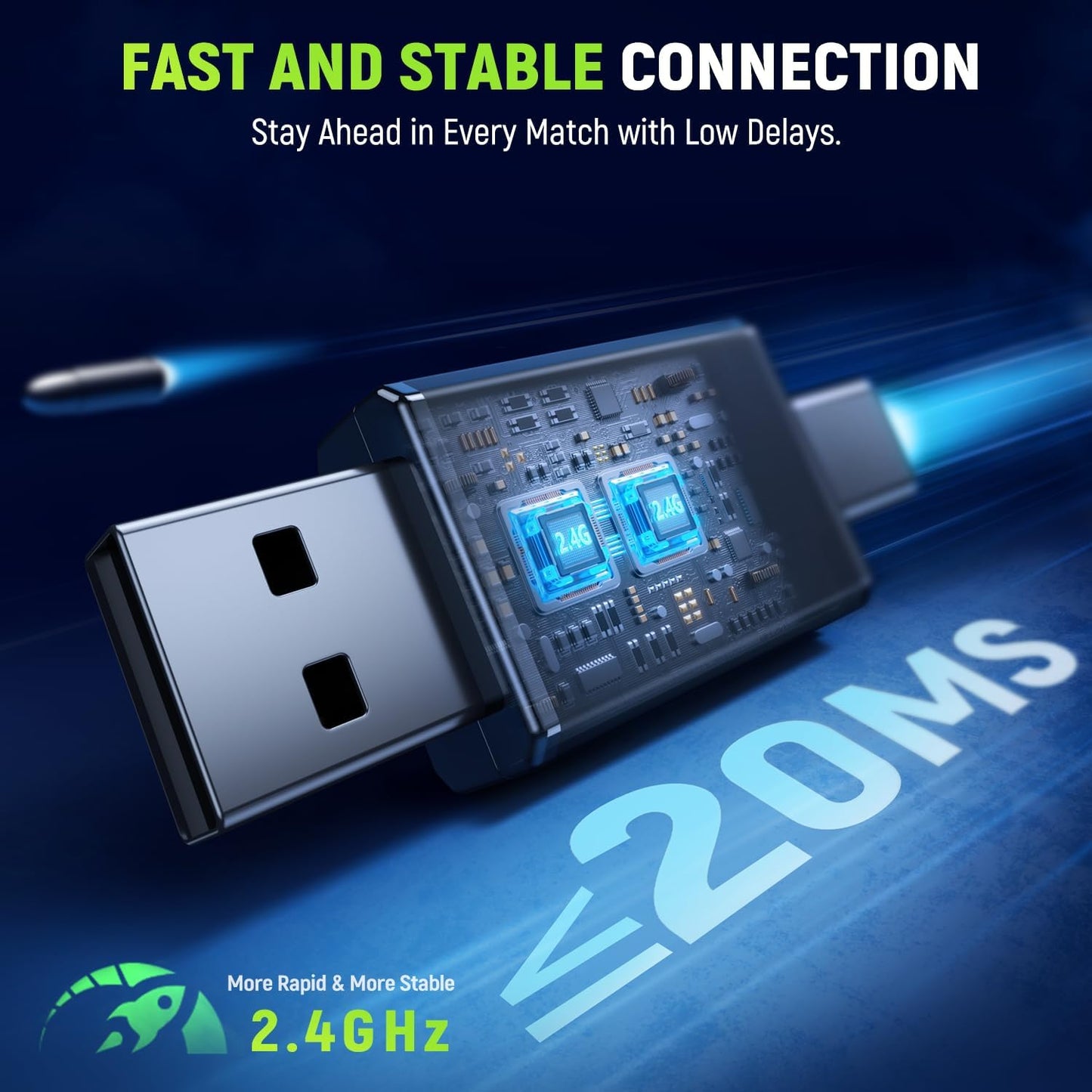 Wireless Gaming Headsets for Ps5 Ps4 PC, 2.4GHz USB & Type-C Gaming Headphones, 40H+ Hrs & 7.1 Surround Sound with Noise Canceling Microphone for Switch Phone