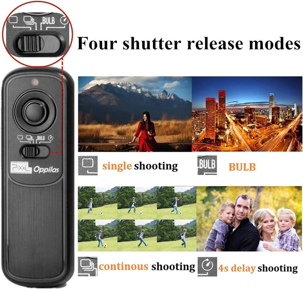 Pixel Camera Wireless Remote Shutter Release RW-DC0 for Nikon Z8 Z9 D3 D4 D5 D6 D800 D850 D800E D810A D810 D700 D500 D300 D300s D200 F100 F90 F90X F6 F5 N90s D1X D2H with Nikon MC-30A MC-36A