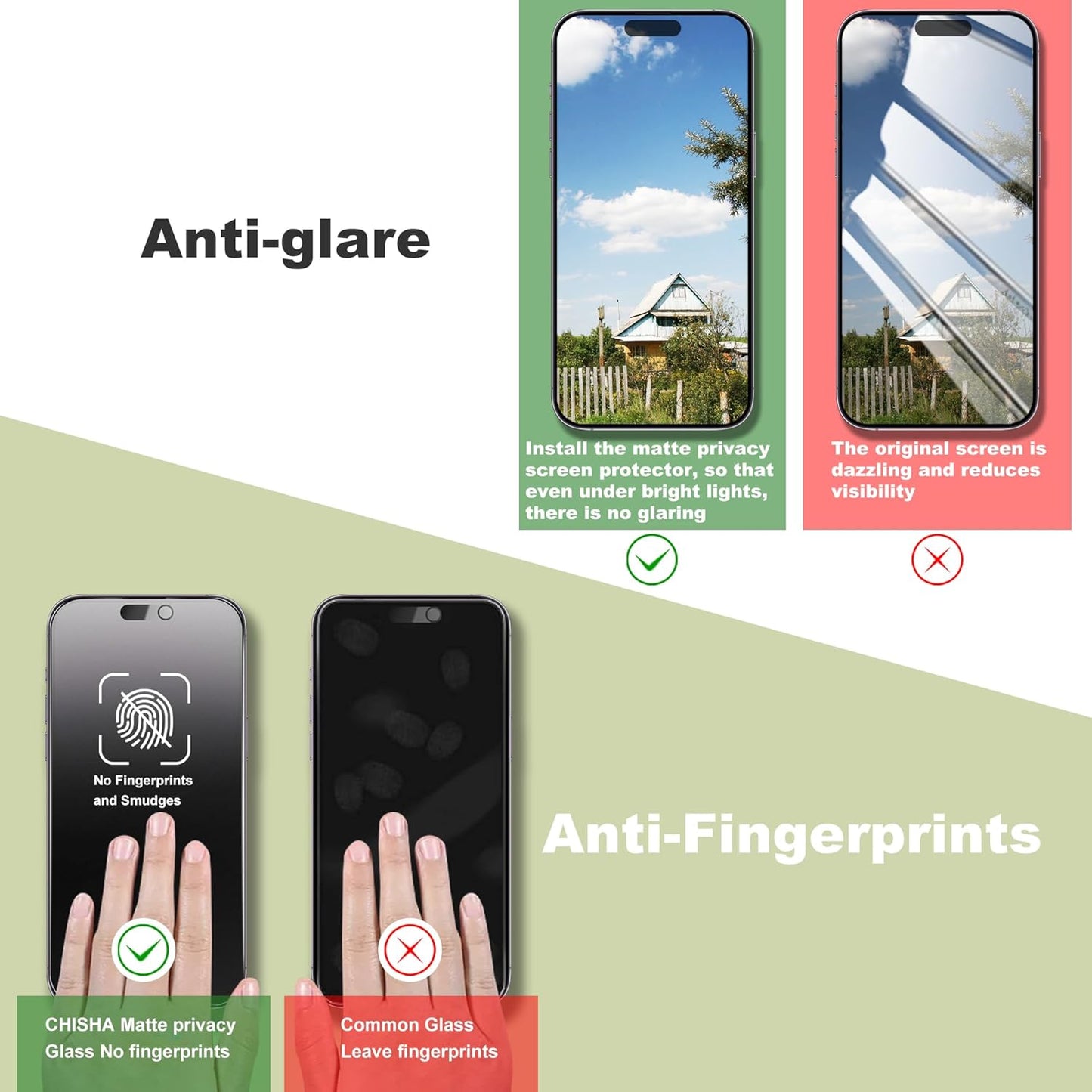 (2-Pack Matte Privacy Anti-Spy Screen Protector for iPhone 16 Pro (6.3-Inch),9H Tempered Glass,Anti-Glare,Full Coverage,Anti-Fingerprint,Auto Dust Removal,Bubble-Free