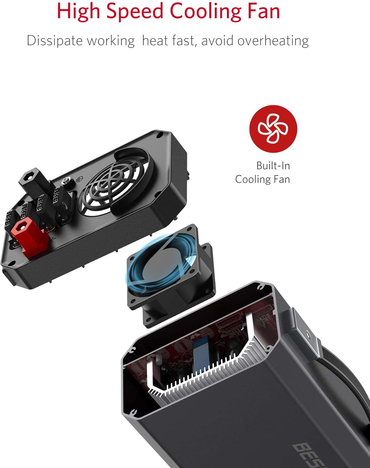 BESTEK 1200 Watt Power Inverter, 12V DC to 110V AC Car Inverter with LCD Display, 2 AC Outlets, 5V/2.4A USB Port, Cables Included, Car Power Converter for Truck, Home, Vehicles, Laptop